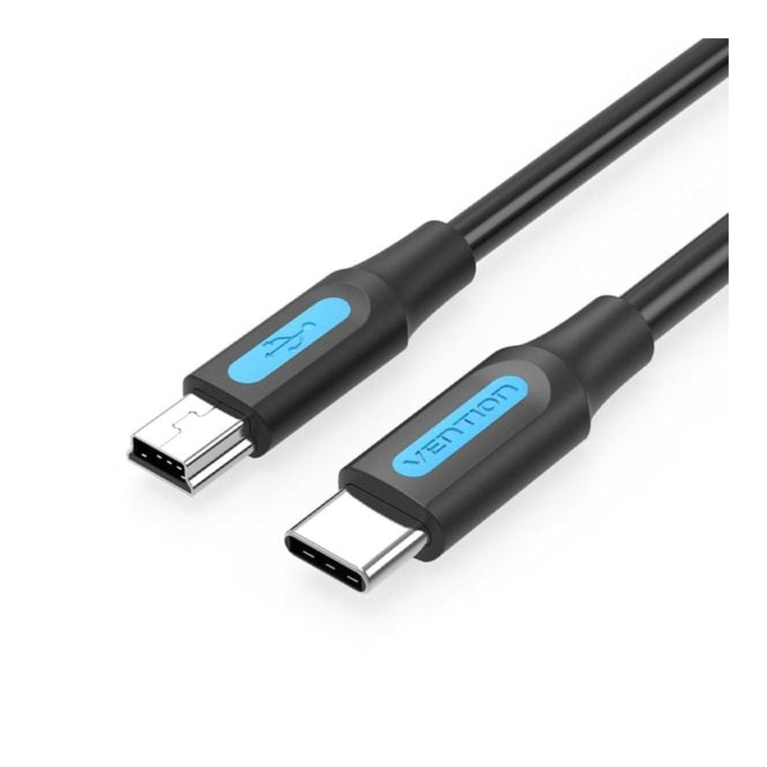 Cable USB 2.0 Tipo-C Vention COWBH/ USB Tipo-C Macho - MiniUSB Macho/ Hasta 10W/ 480Mbps/ 2m/ Negro