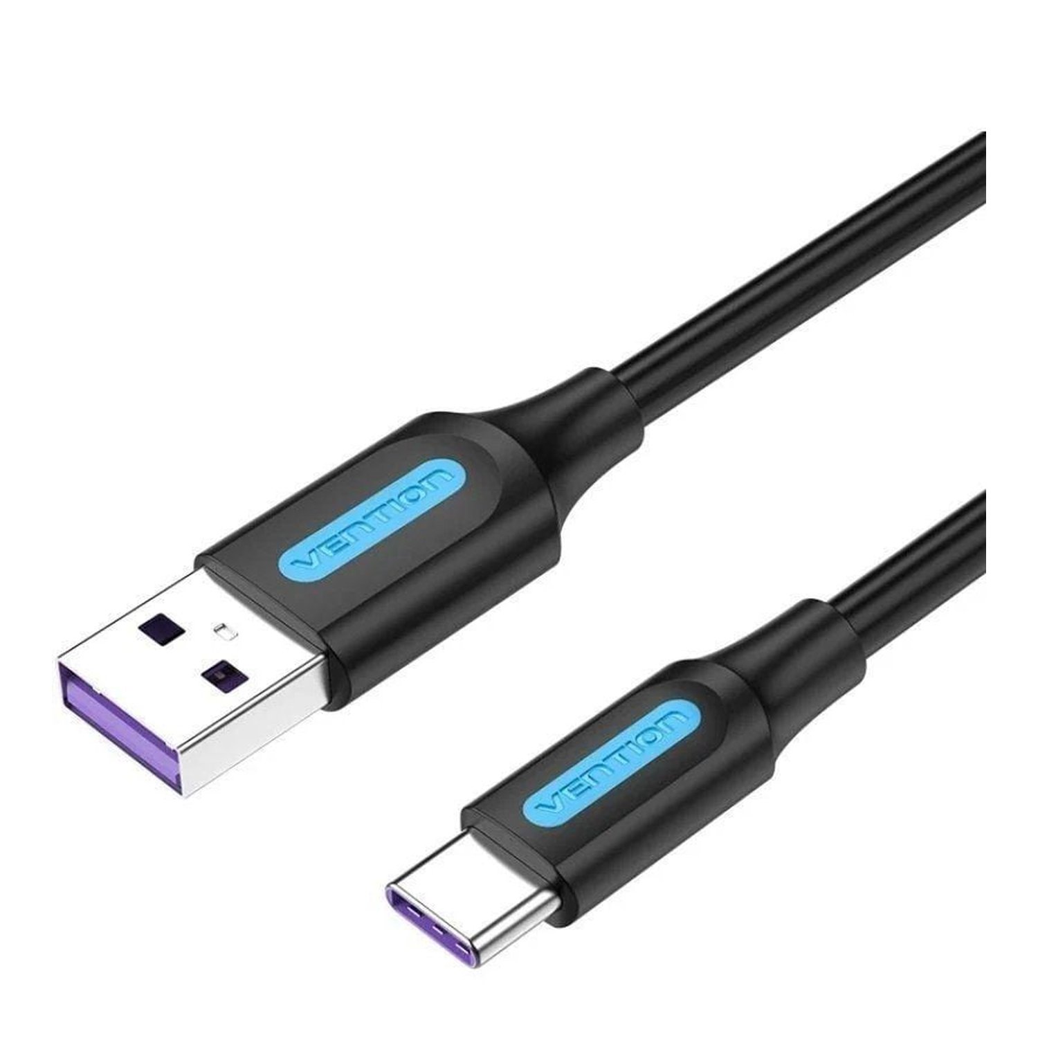 Cable USB 2.0 Tipo-C Vention CORBF/ USB Macho - USB Tipo-C Macho/ Hasta 100W/ 480Mbps/ 1m/ Negro