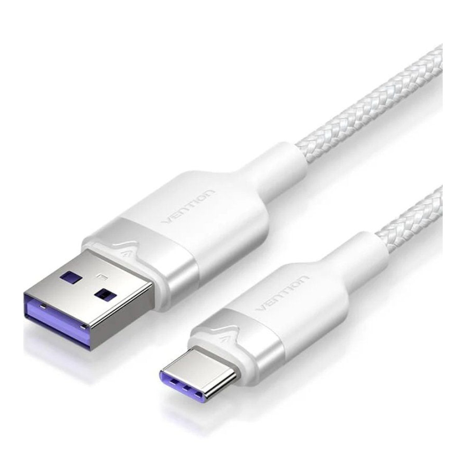 Cable USB 2.0 Tipo-C Vention CTOWF/ USB Tipo-C Macho - USB Macho/ Hasta 100W/ 480Mbps/ 2m/ Blanco