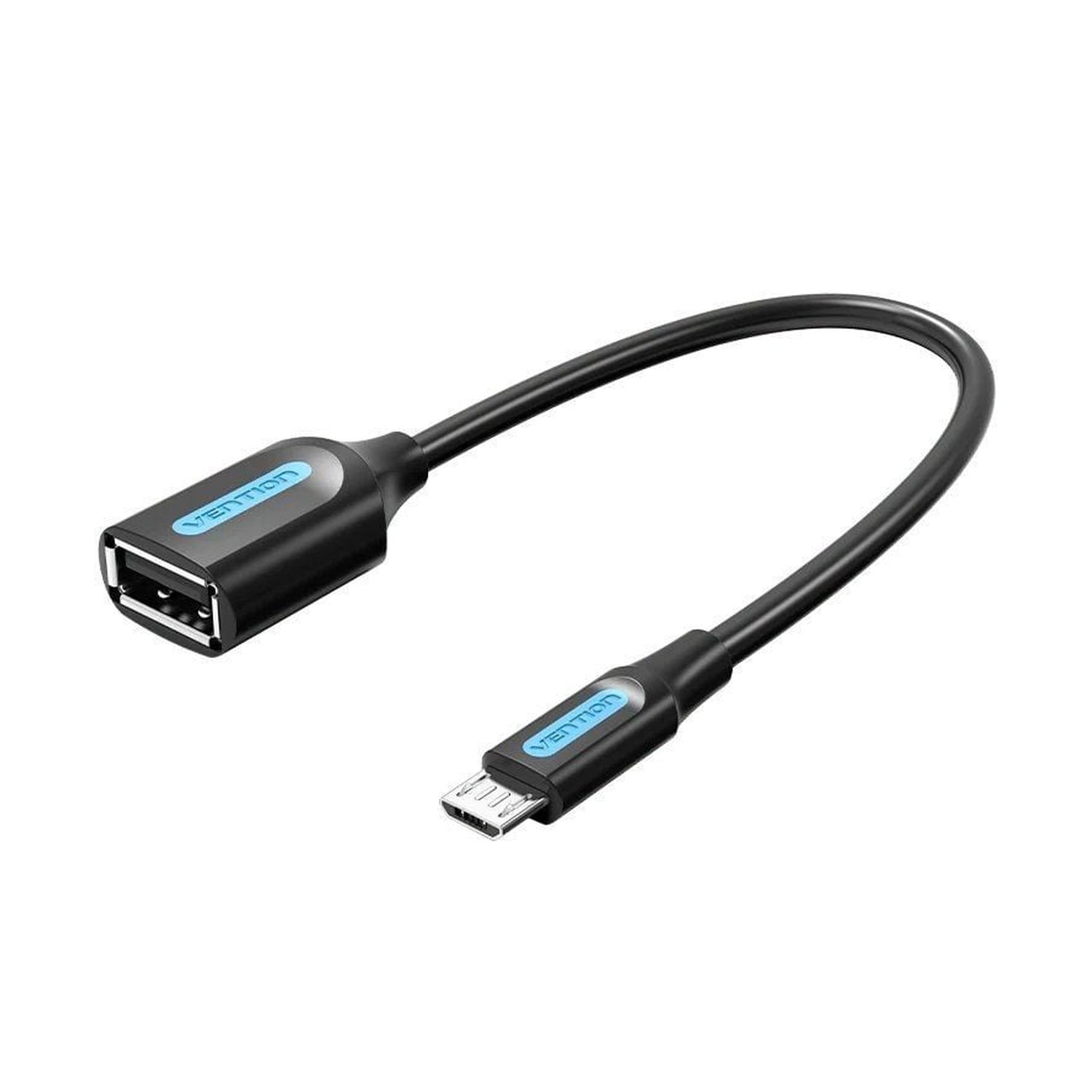 Cable USB 2.0 Vention CCUBB/ MicroUSB Macho - USB Hembra/ 480Mbps/ 15cm/ Negro