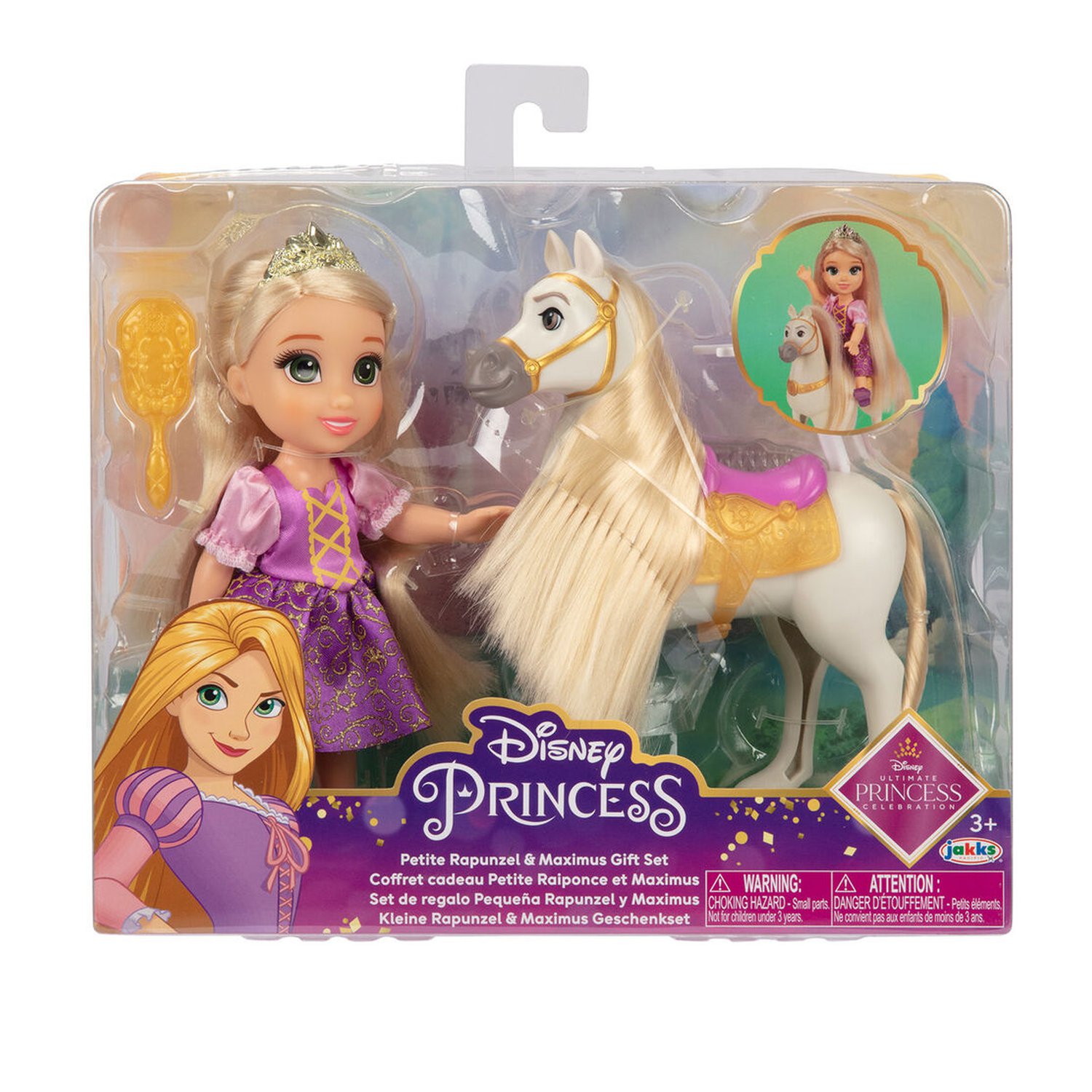 Muñeca Rapunzel + Maximus Enredados Disney 15cm