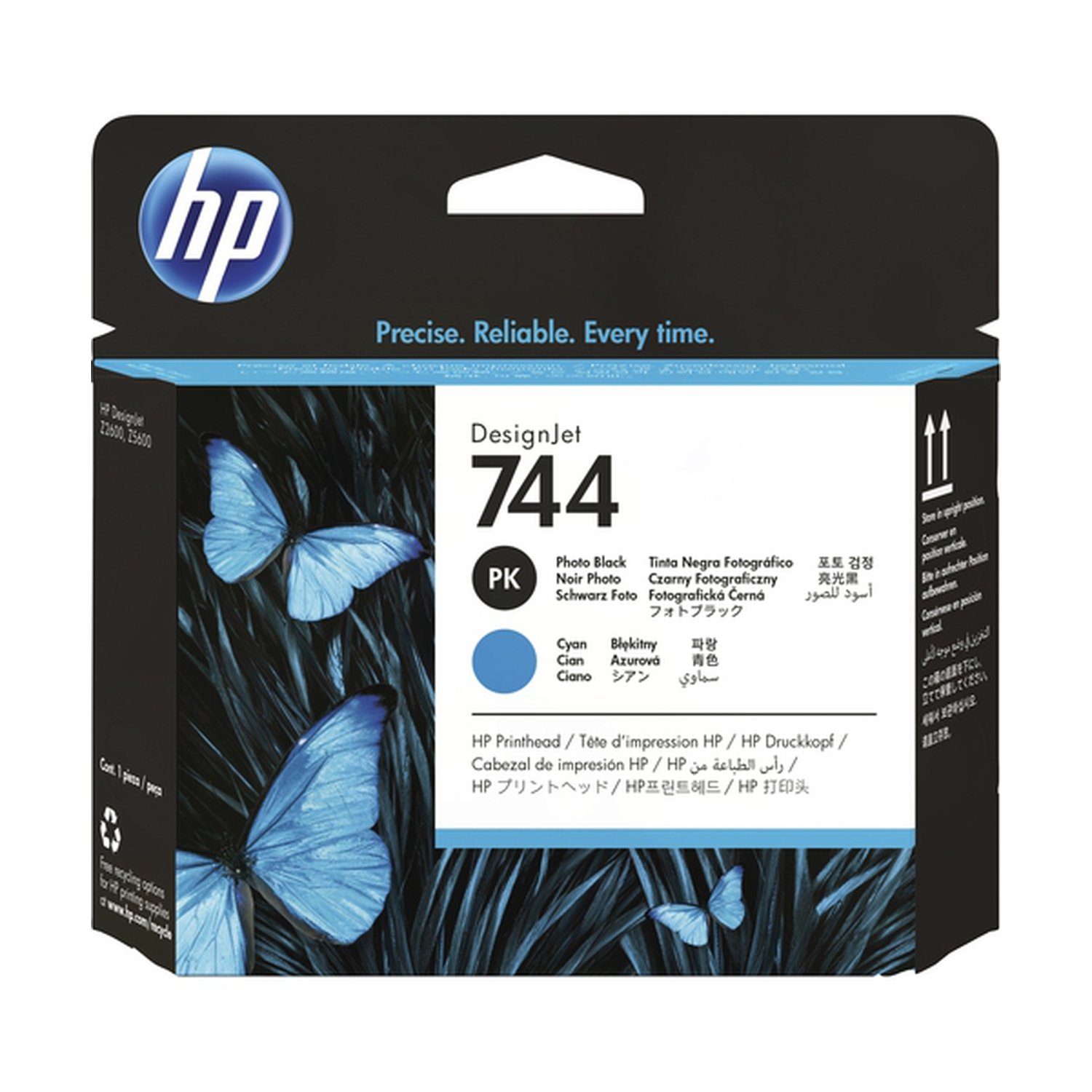 HP Cabezal 744 designjet  Negro Foto y Cyan