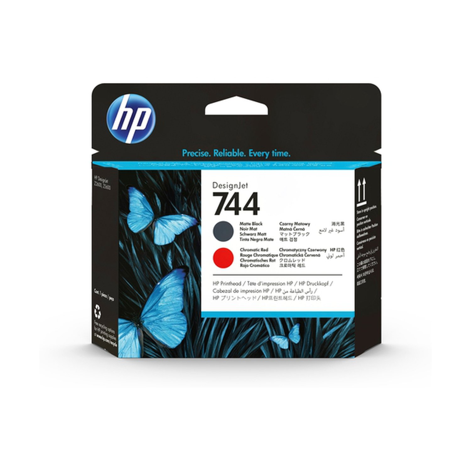 HP Cabezal 744 designjet  Negro mate y Rojo