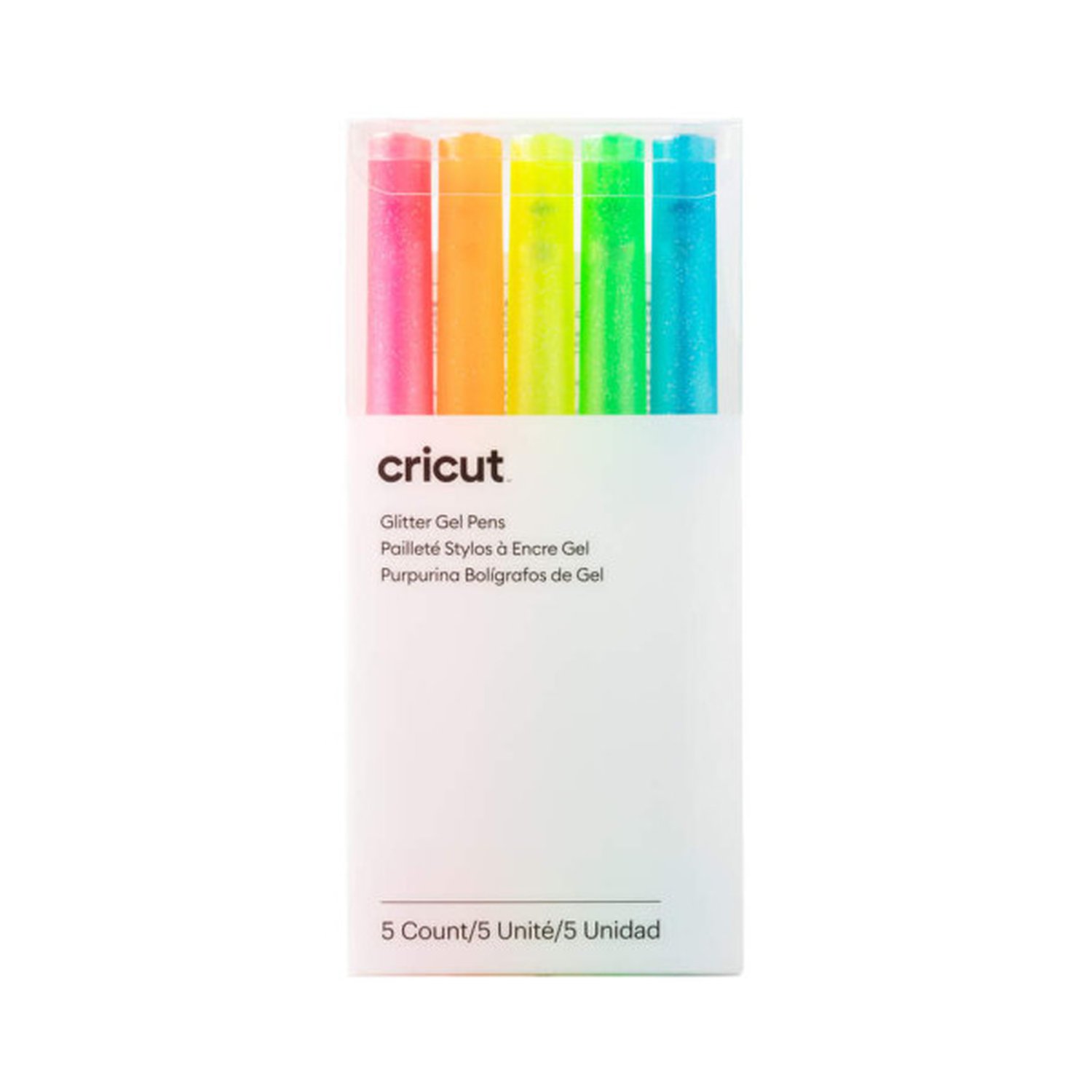 Cricut 2009961 bolígrafo de gel Bolígrafo de gel con tapa Azul, Verde, Naranja, Rosa, Amarillo 5 pieza(s)