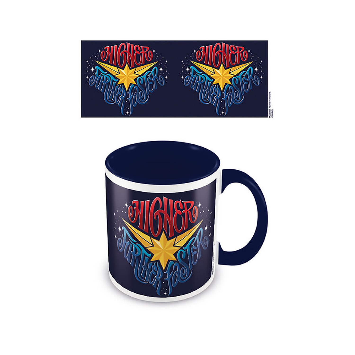 Taza desayuno color Capitana Marvel Higher azul