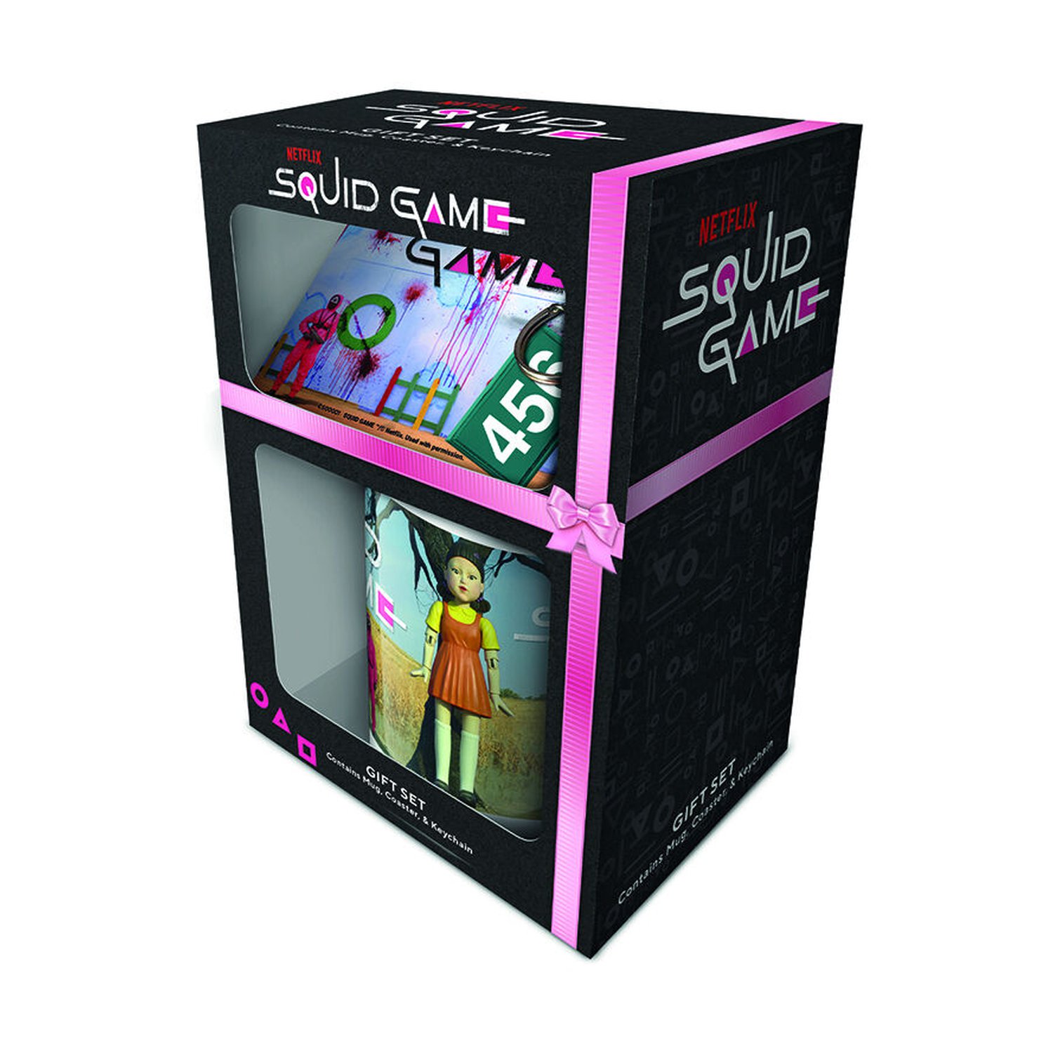 Set de Taza, Posavasos y Llavero Squid Game