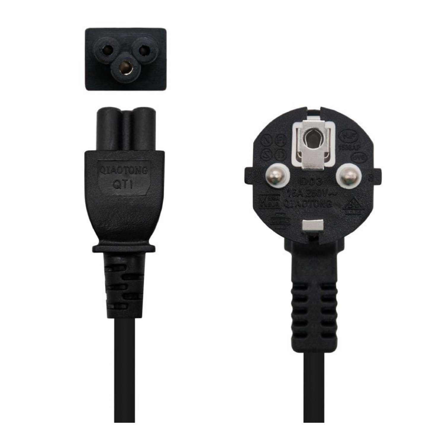 Nanocable Cable Alimentación Trébol · CEE7/C5 · 3m · Negro