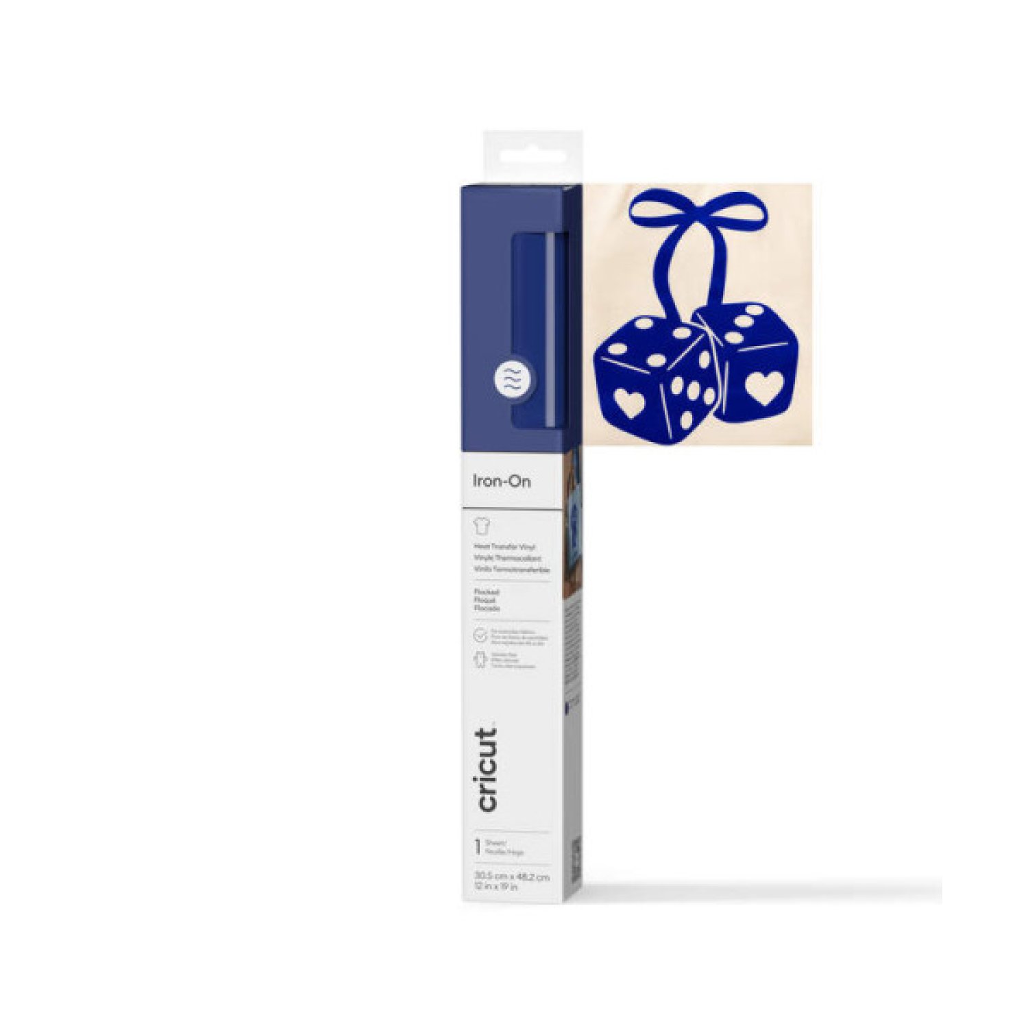 Cricut Flocked Iron-On · Vinilo Termoadhesivo · 30x48cm · Azul
