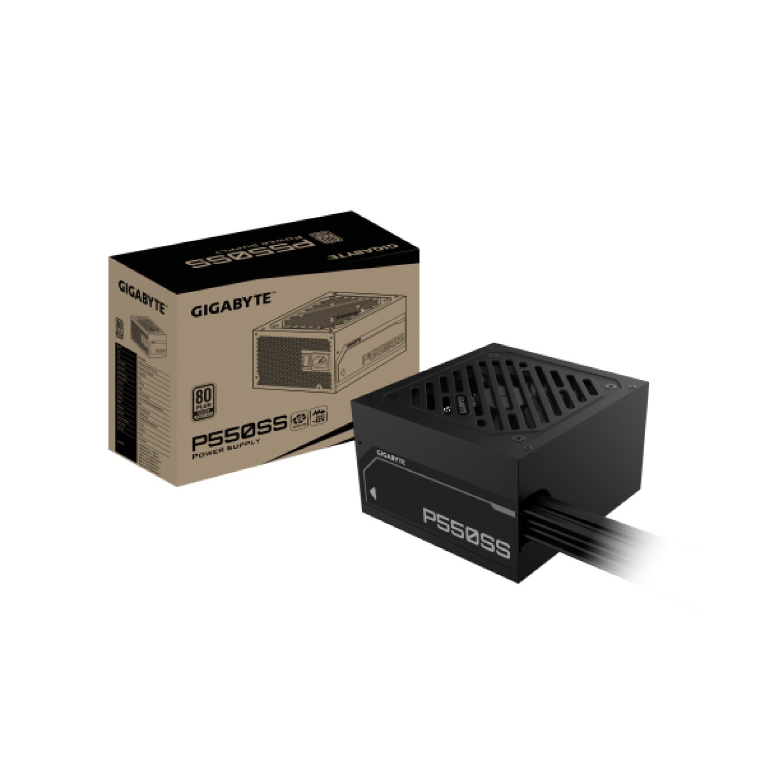 Gigabyte P550SS · 550W · 80 PLUS Silver · PCIe 5.0 · ATX 3.0 · Ventilador 120mm