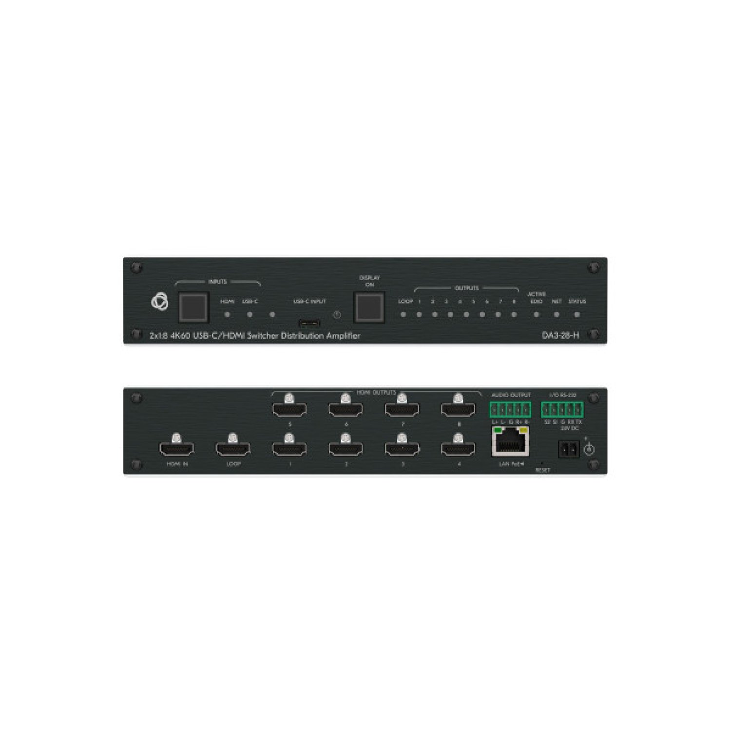 Kramer AVSM 2x1:8 · Switch/Distribuidor 4K60 · USB-C/HDMI · 8 Salidas