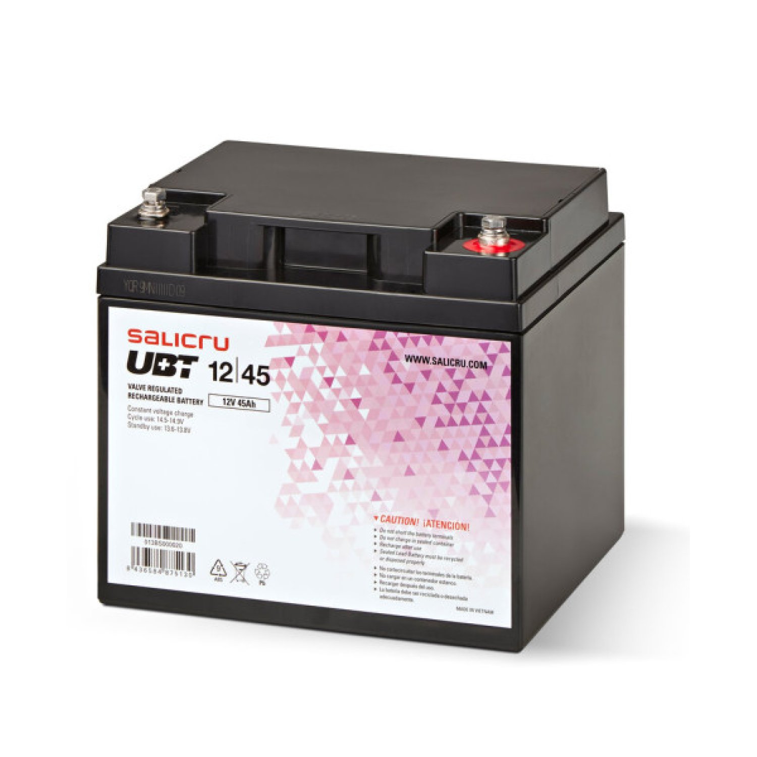 Salicru UBT 12/45 · Batería AGM Recargable · 45Ah · 12V