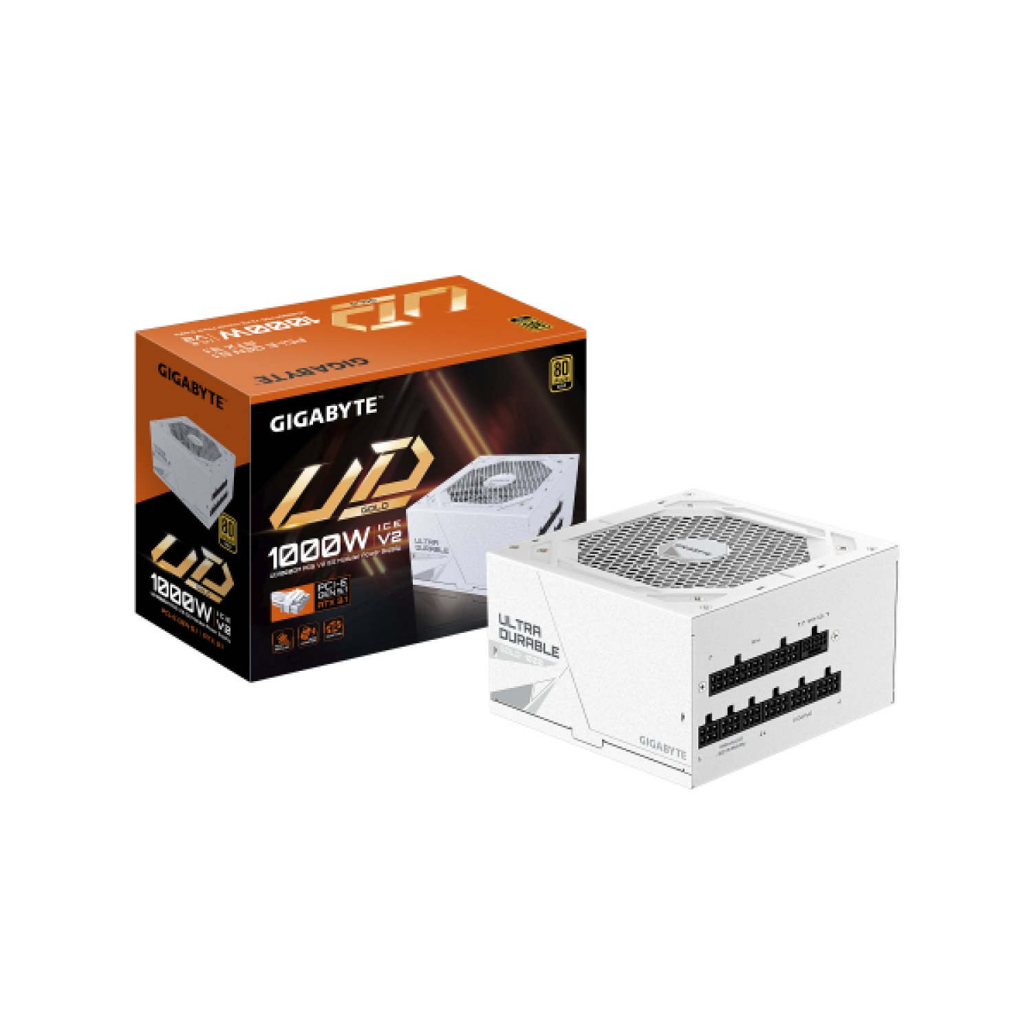 Gigabyte UD1000GM PG5 V2 ICE · 1000W · 80 PLUS Gold · Modular · PCIe Gen 5.1