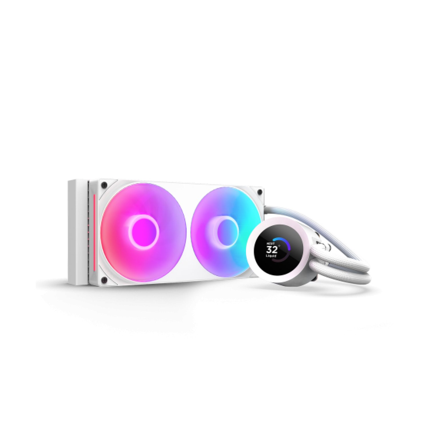 NZXT Kraken 240 RGB V2 · AIO Líquido 240mm · Display 1.54" · Ventiladores RGB · Blanco