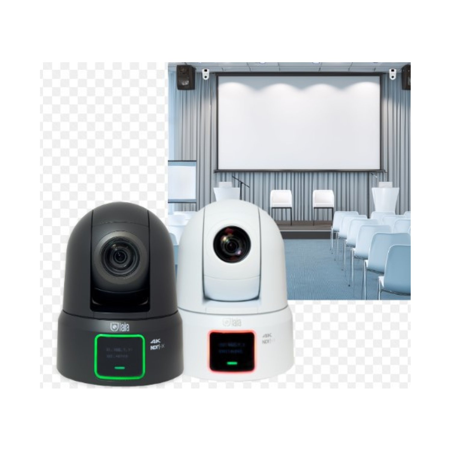 LAIA Broadcaster Pro · Cámara PTZ 4K · 25x Zoom Óptico · NDI 3G · Autoseguimiento IA · Blanca
