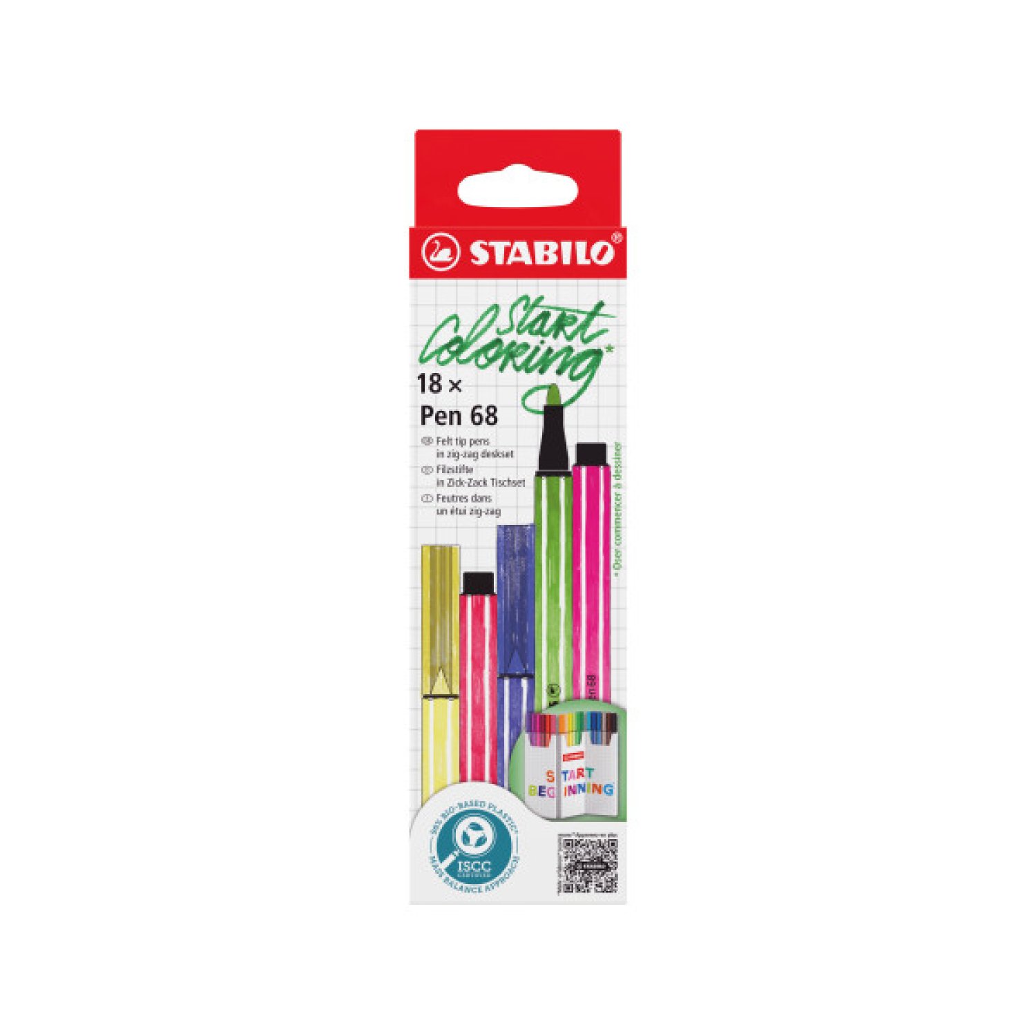 STABILO Pen 68 · Rotuladores Punta Fibra 1mm · Estuche 18 Colores Surtidos
