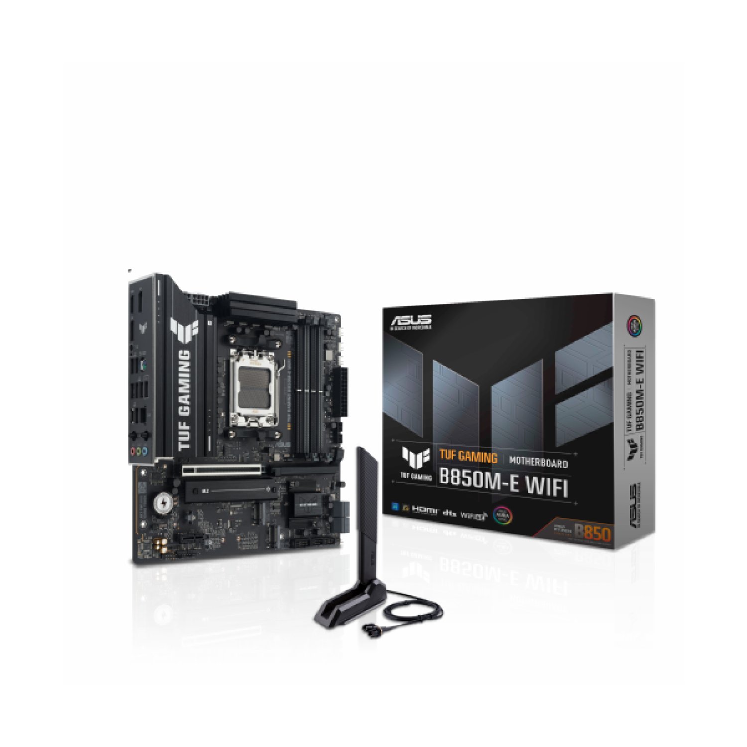 ASUS TUF Gaming B850M-E WiFi · Placa Base AM5 · Micro-ATX · AMD B850