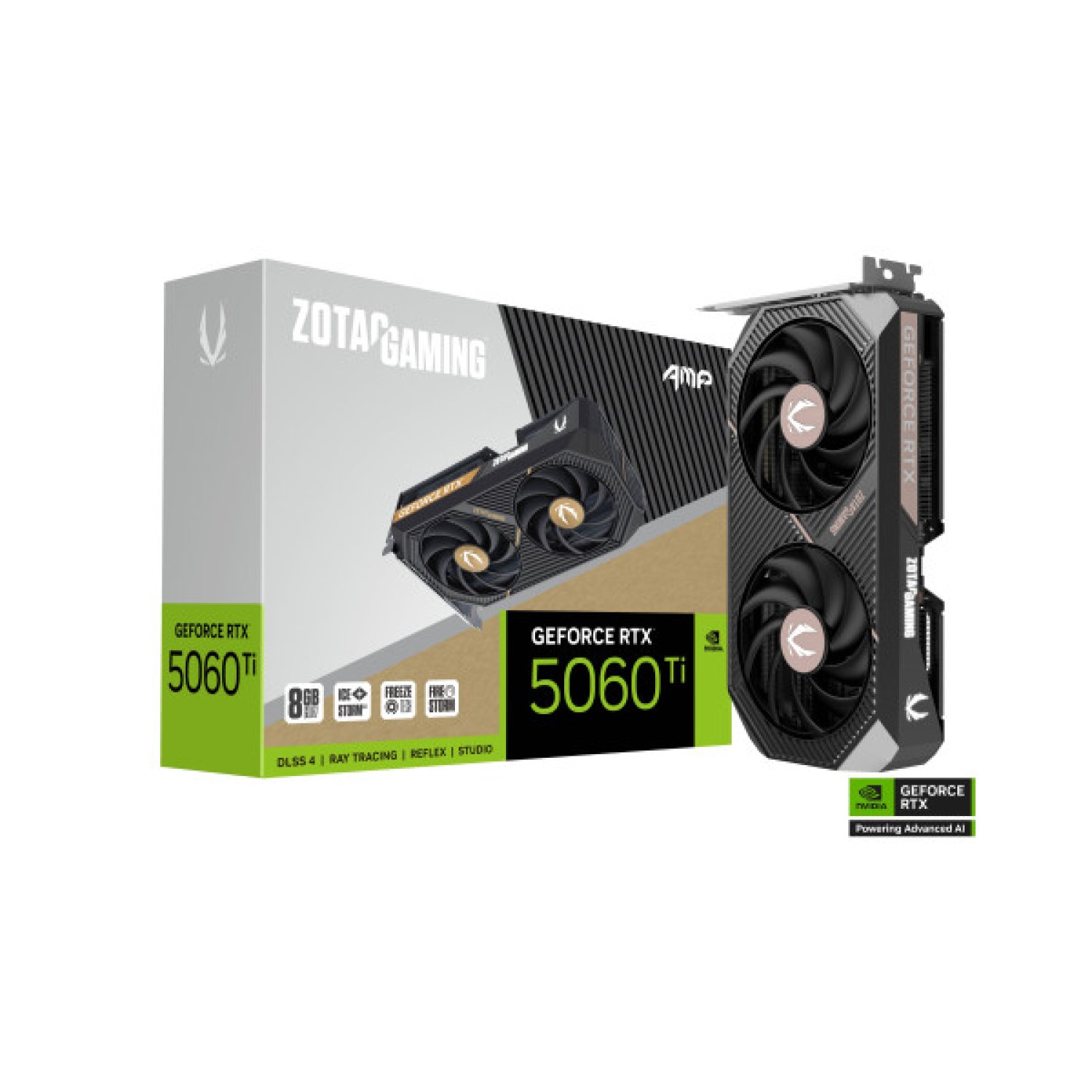 Zotac RTX 5060 Ti · 8GB GDDR7 · 128-bit · 1 HDMI + 3 DisplayPort