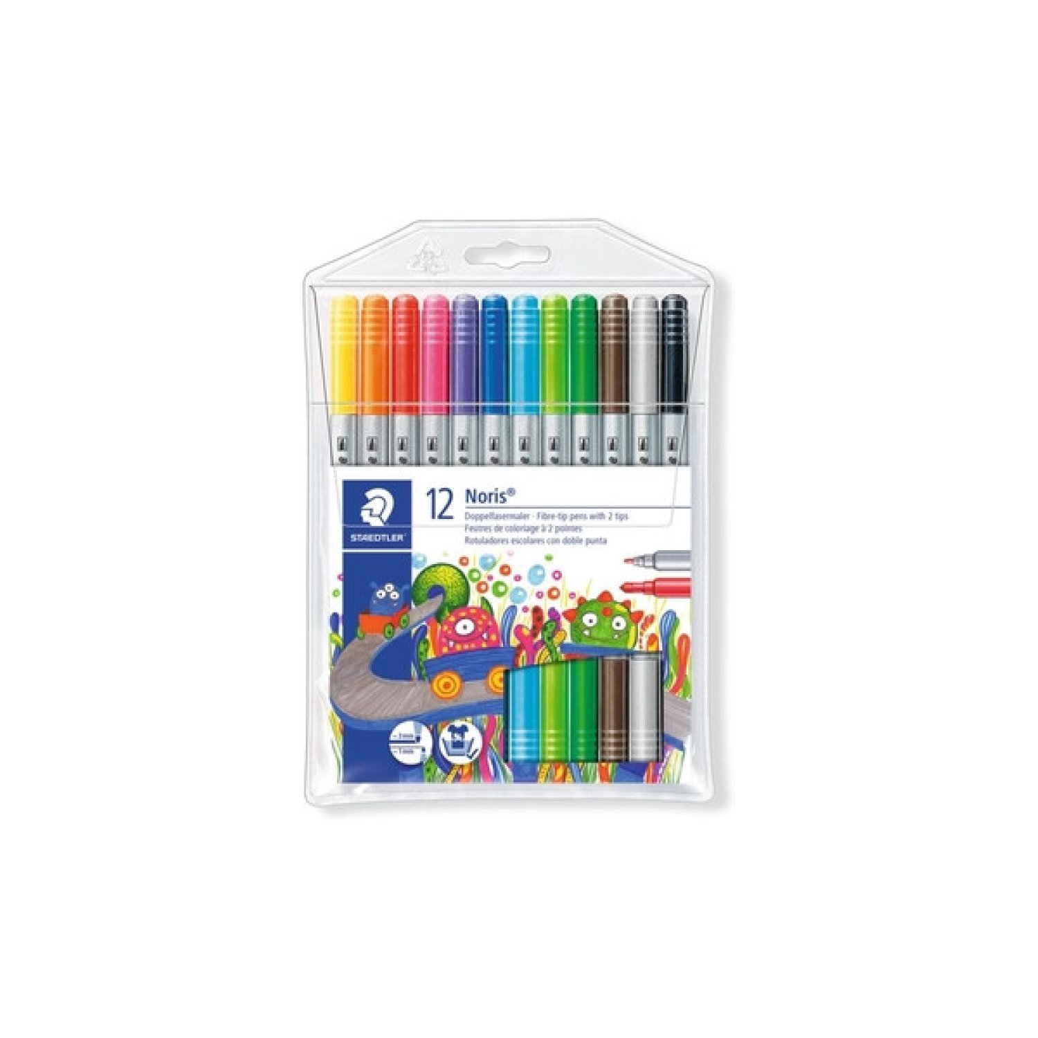 Staedtler 3200 · 12 Rotuladores Doble Punta · Colores Neón
