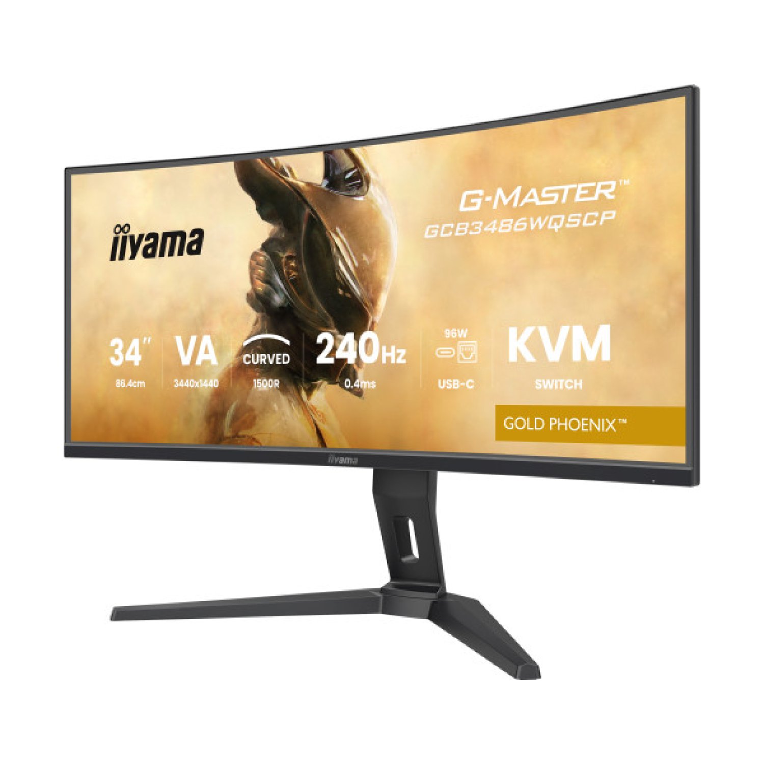 IIYAMA G-Master GCB3486WQSCP-B1 · 34" Ultrawide · 240Hz · 1500R · USB-C 95W · KVM · LAN