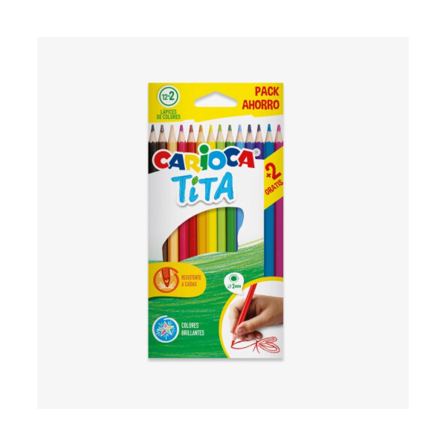 Carioca · Lápices de Colores · 12+2 Colores Surtidos · Resina