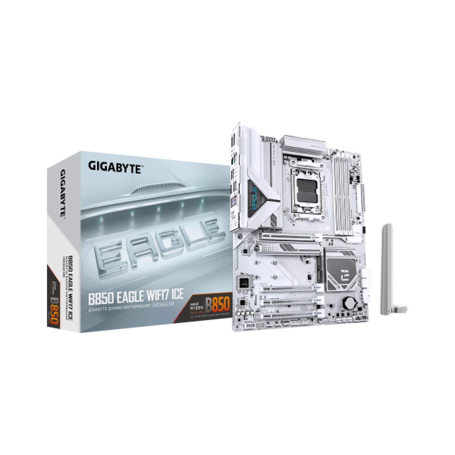 Gigabyte B850 Eagle WiFi7 Ice · AMD Ryzen 9000 · DDR5 8200MHz · PCIe 5.0 · WiFi 7