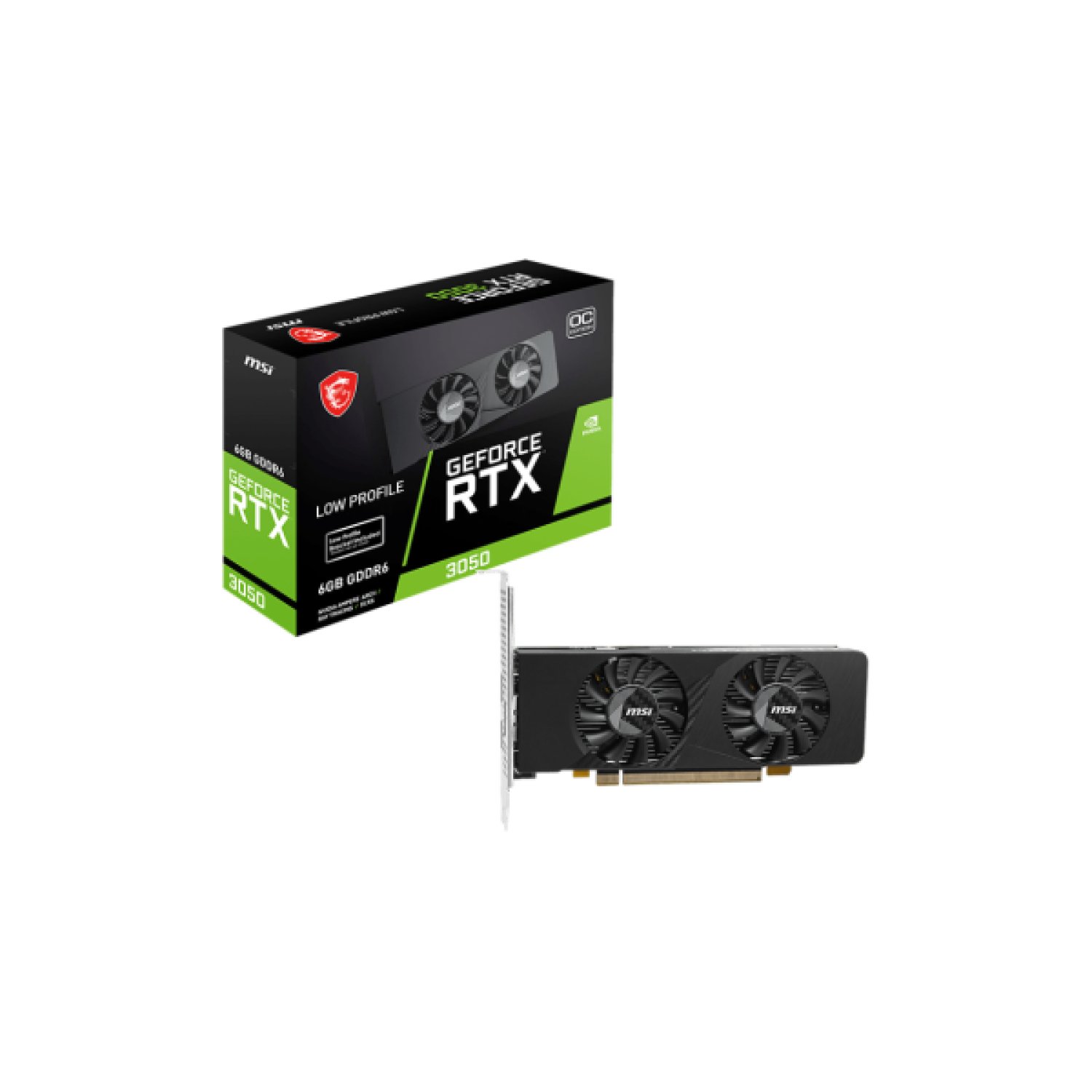 MSI GeForce RTX 3050 · 6GB GDDR6 · OC · Compacta