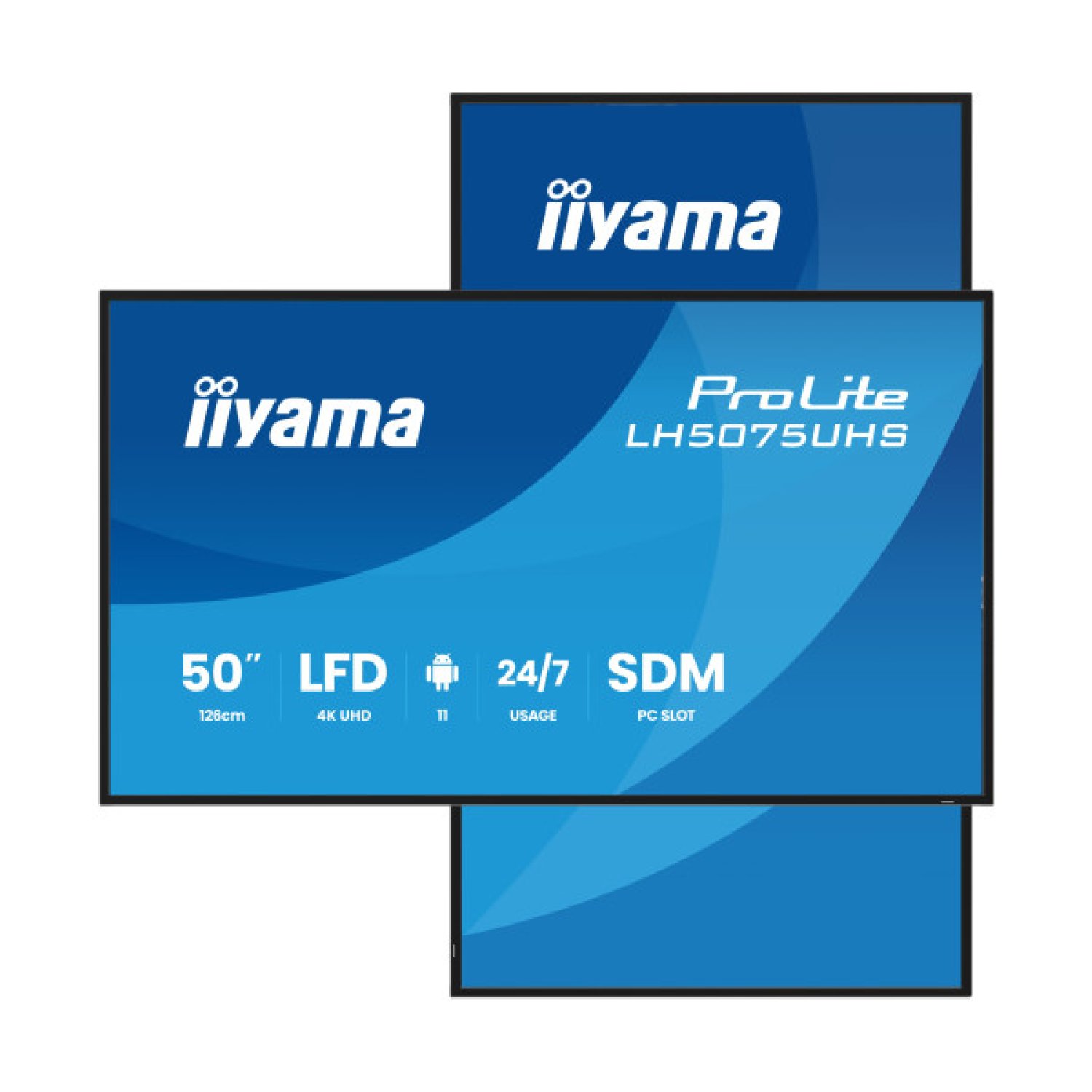 Iiyama Monitor Táctil 50" · 4K UHD · 3840x2160 · VA · 500cd/m² · HDMI · DisplayPort · USB · WiFi · LAN · Android 11