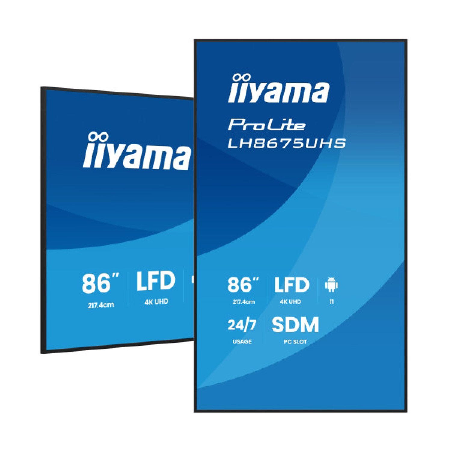 Iiyama Monitor Táctil 86" · 4K UHD · VA 500cd/m² · HDMI · DisplayPort · WiFi · LAN · Android 11