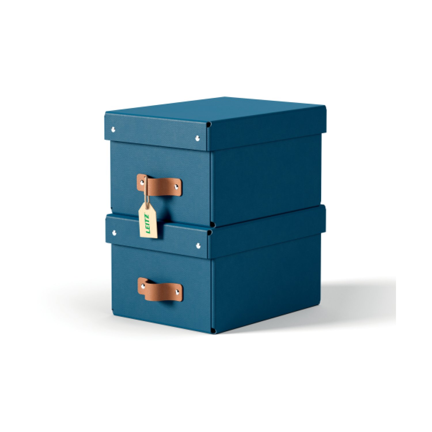 Leitz · Pack 2 Cajas Almacenamiento Cartón · Tamaño Pequeño · Color Azul