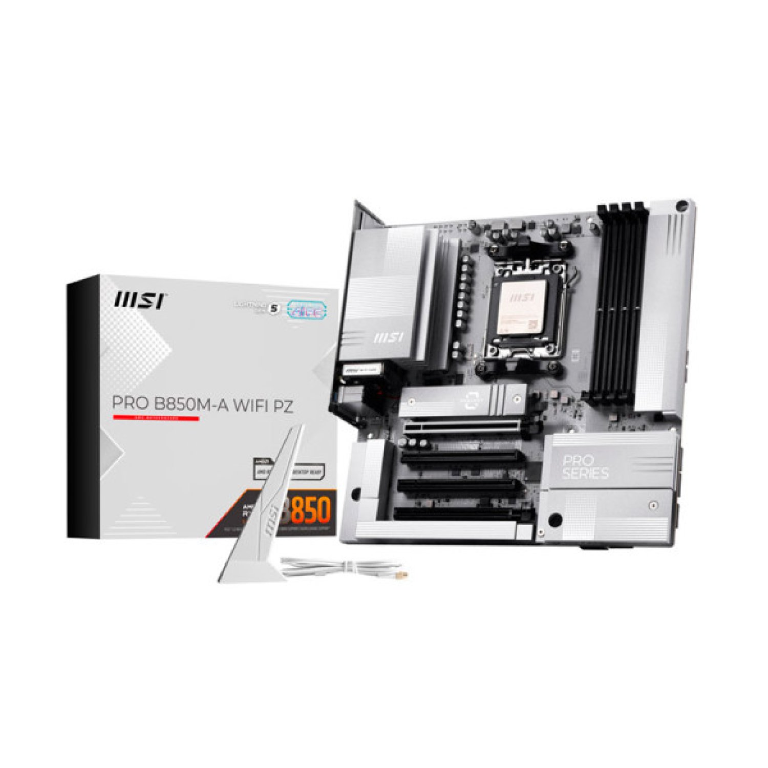 MSI PRO B850M-A WiFi · AMD AM5 · B850 · 4x DDR5 · 5G LAN · WiFi · MicroATX