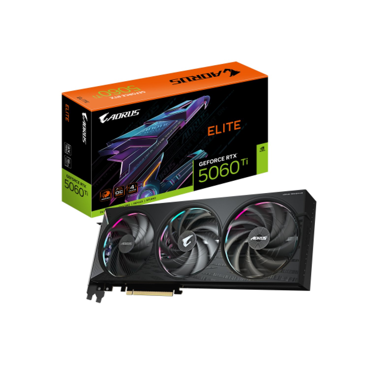 Gigabyte AORUS GeForce RTX 5060 Ti ELITE · 16GB GDDR7 · PCI-E 5.0 · 2722 MHz