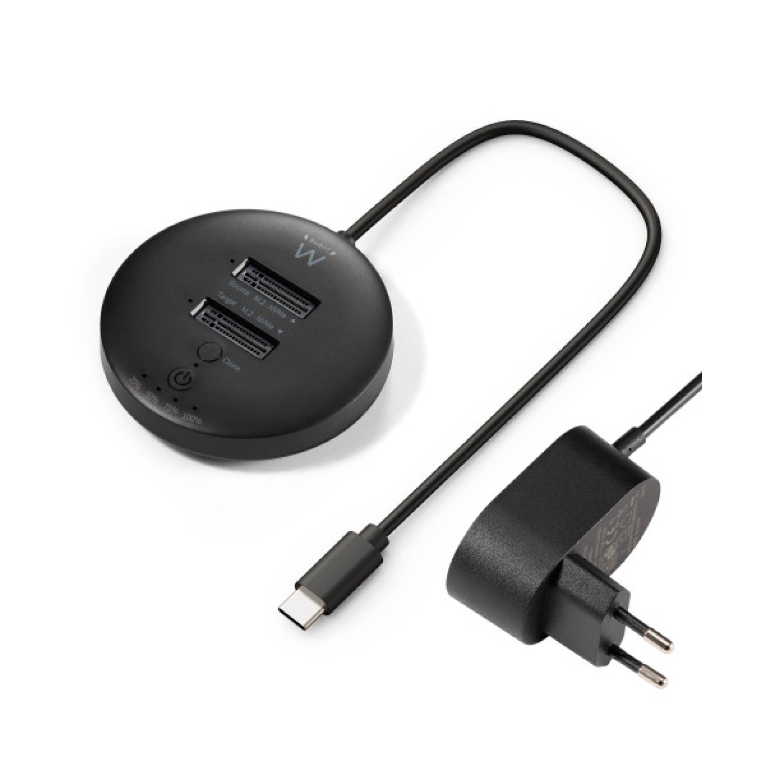 Ewent EW7078 · Base Conexión Disco Duro · USB 3.2 Gen 1 Type-C · Negro