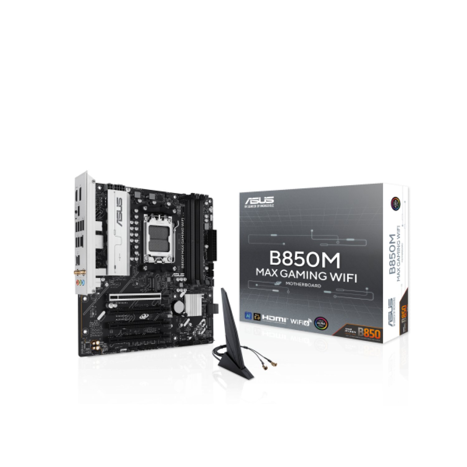 ASUS B850M MAX GAMING WIFI · AMD B850 · Socket AM5 · Micro ATX