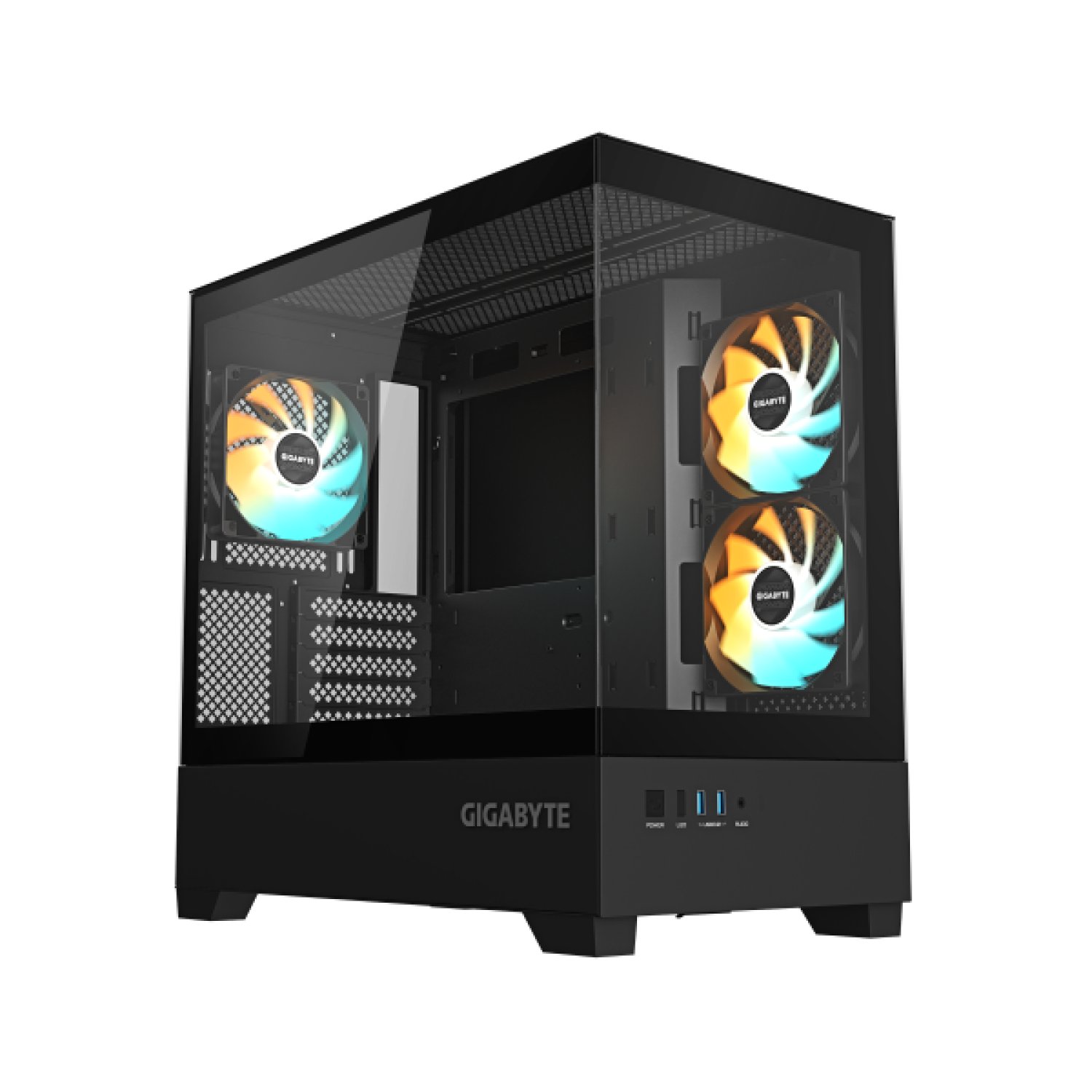 Gigabyte C201 Panoramic · Torre Media M-ATX · Radiador 360mm · 3 Ventiladores RGB