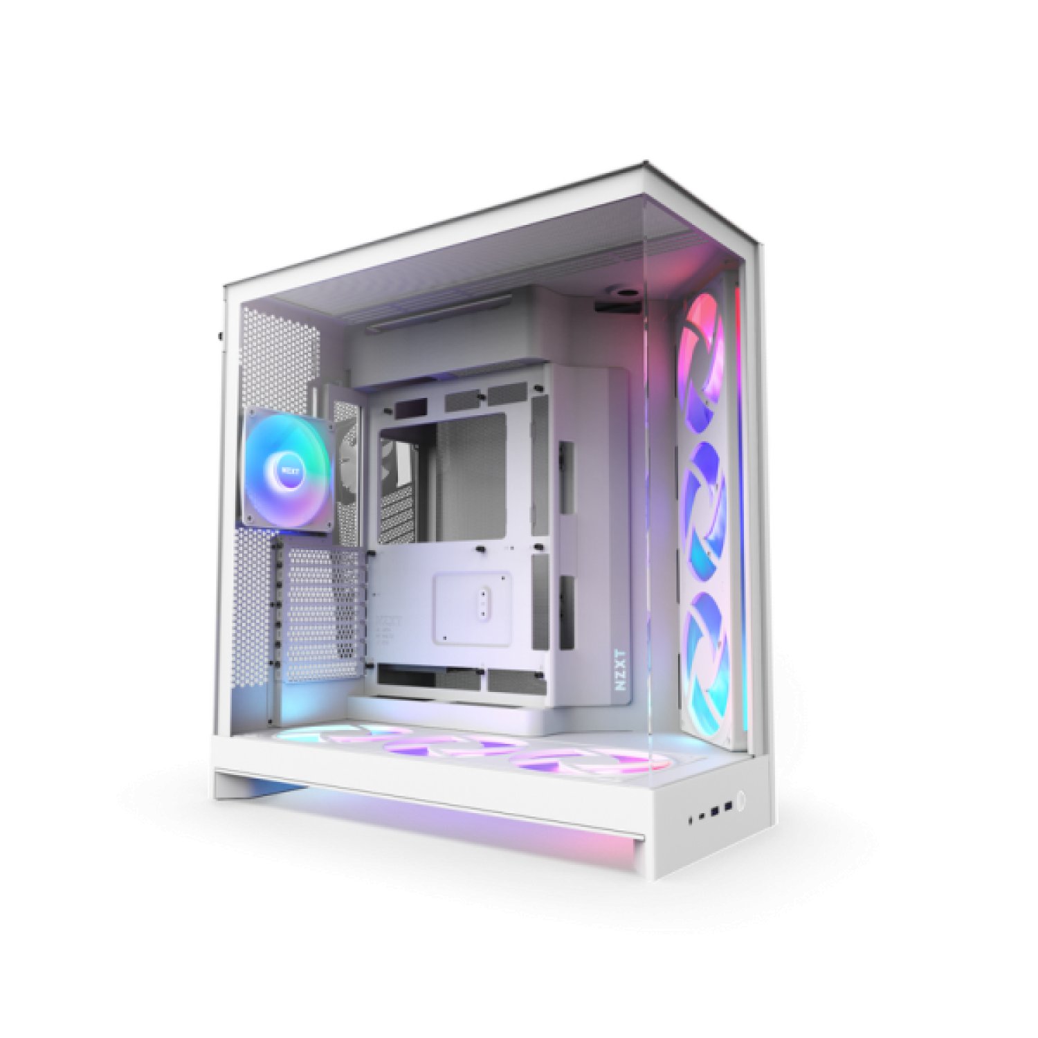 NZXT H9 Flow RGB+ · Mid-Tower Dual Chamber · RGB Fans Incluidos · Blanco
