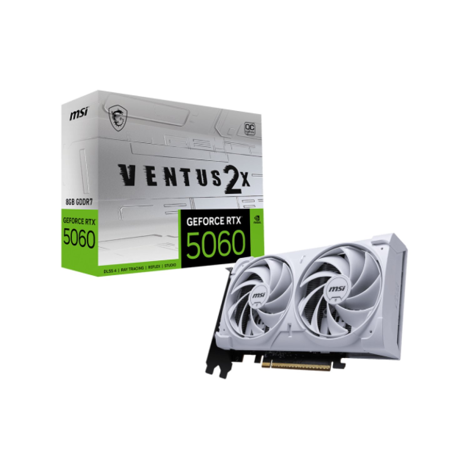 MSI GeForce RTX 5060 VENTUS 2X OC · 8GB GDDR7 · Blanca