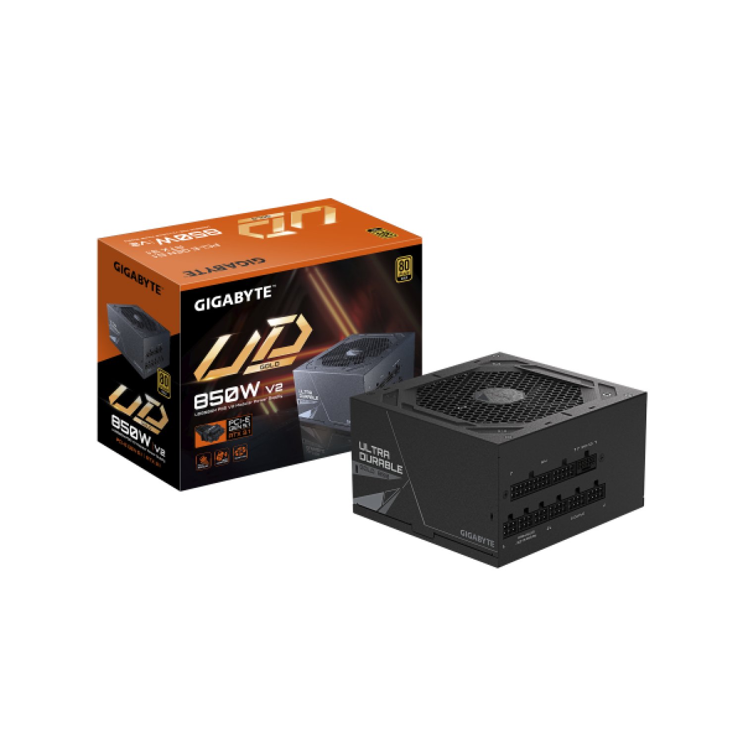 Gigabyte UD850GM PG5 V2 · 850W · 80 PLUS Gold · PCIe Gen 5.1 · Modular · EU