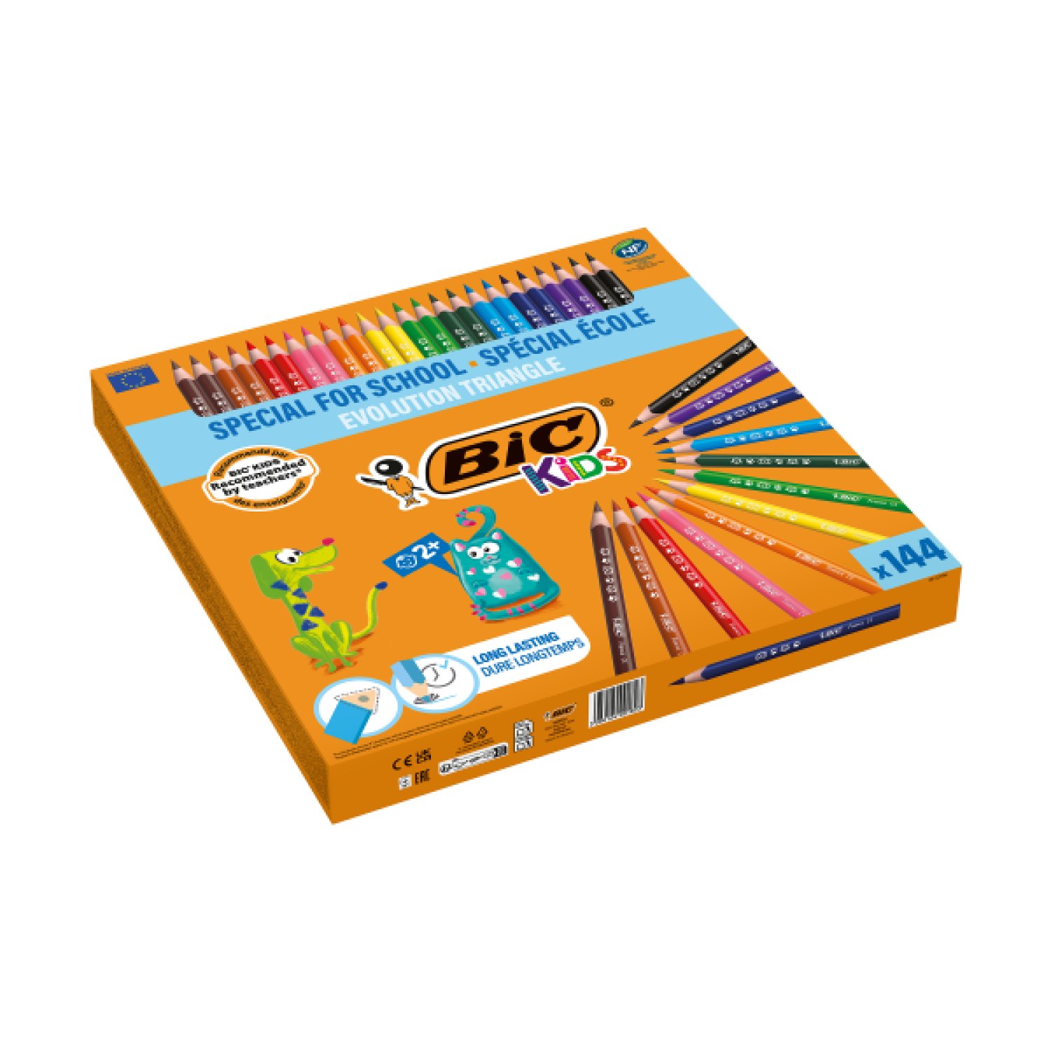 BIC Evolution Triangle · Caja 144 Lápices de Colores Surtidos · Classpack