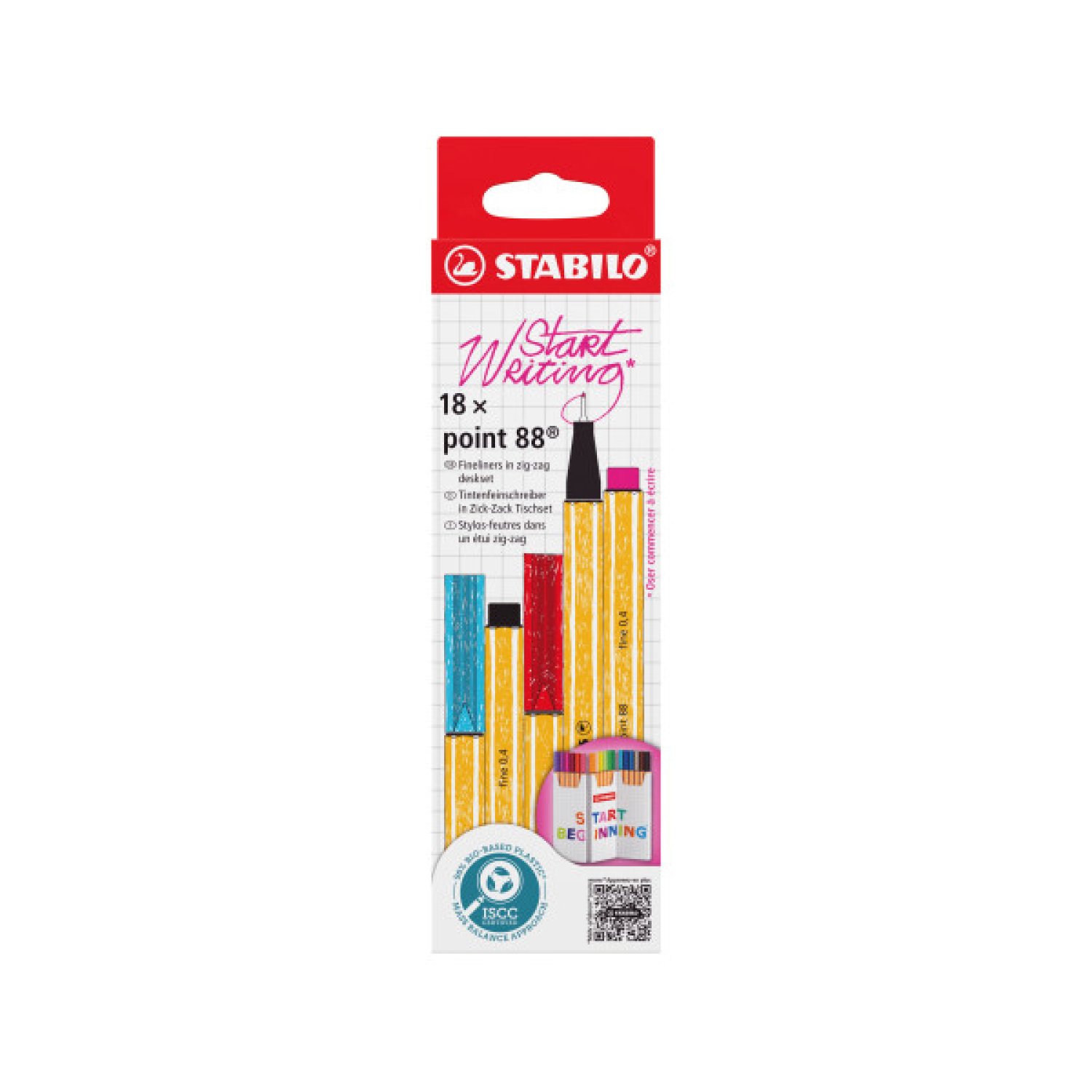 Stabilo Point 88 · Rotuladores Punta Fina 0,4mm · Pack 18 Colores Surtidos