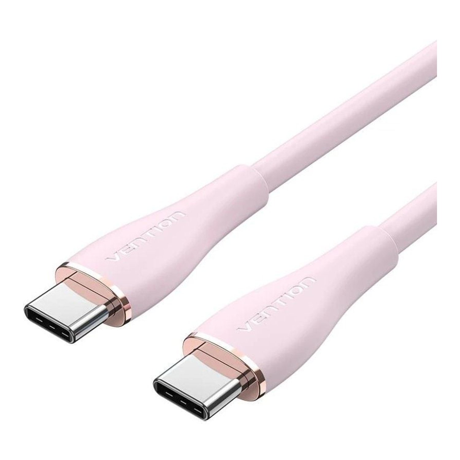 Cable USB 2.0 Tipo-C Vention TAWPG/ USB Tipo-C Macho - USB Tipo-C Macho/ Hasta 100W/ 480Mbps/ 1.5m/ Rosa
