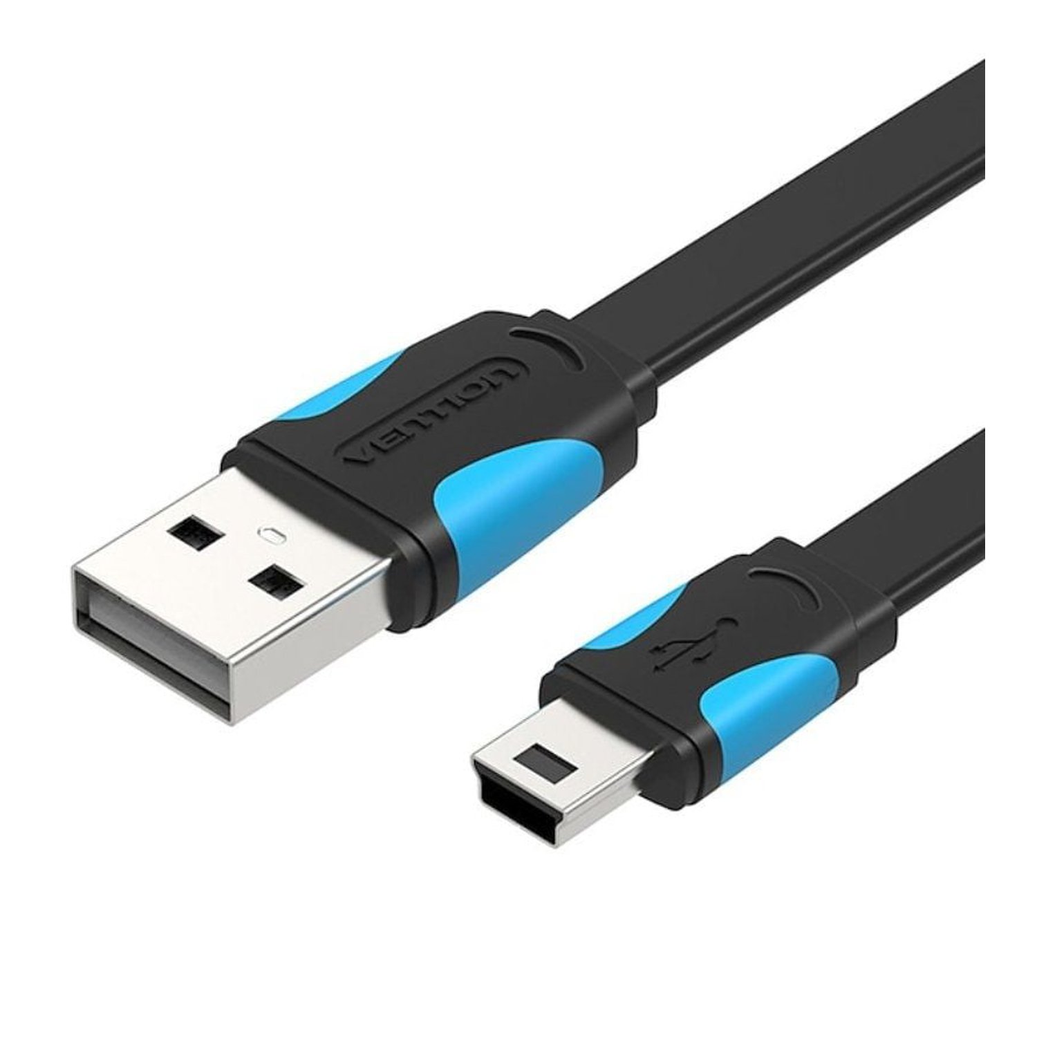 Cable USB 2.0 Vention VAS-A14-B100/ Mini USB Macho - USB Macho/ Hasta 10W/ 480Mbps/ 1m/ Azul y Negro