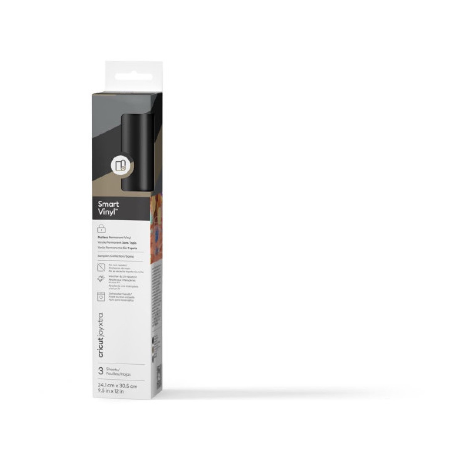 Cricut Smart Vinyl Permanente · Clásicos Sampler · 24,1x30,5cm · 3 Láminas