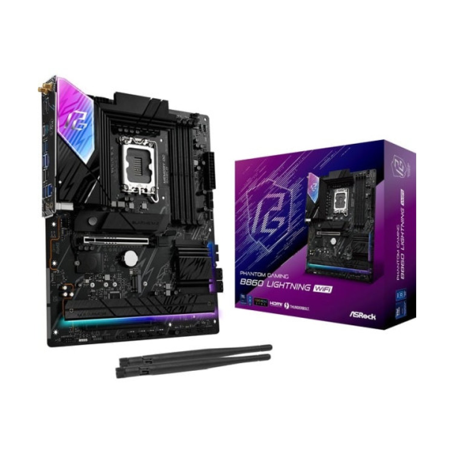 ASRock B860M Lightning WiFi · Intel LGA1851 · DDR5 · WiFi 6E · Bluetooth 5.3