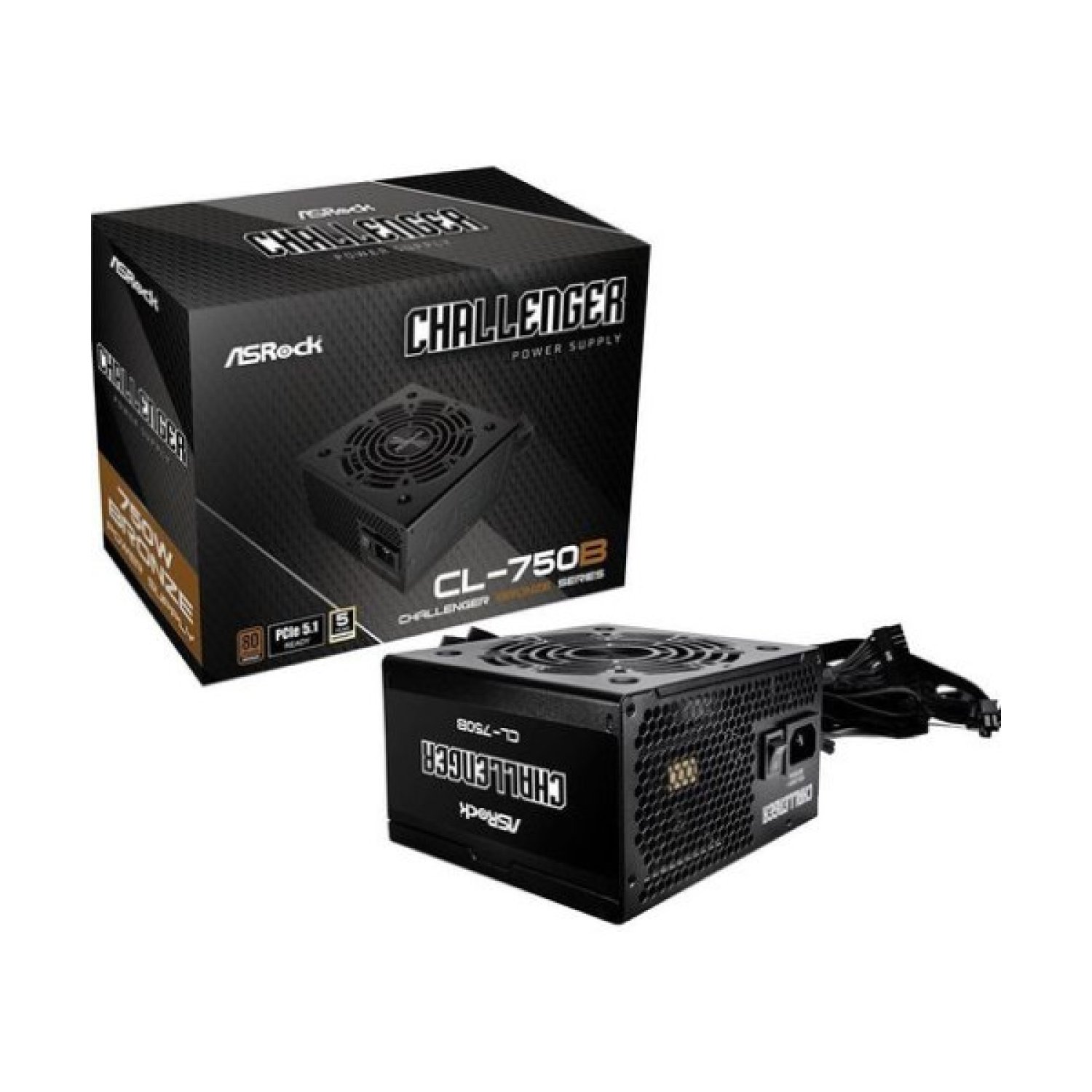ASRock CL-750B · Fuente 750W · 80 Plus Bronze · PCI-E 5.1 · 120mm · Active PFC
