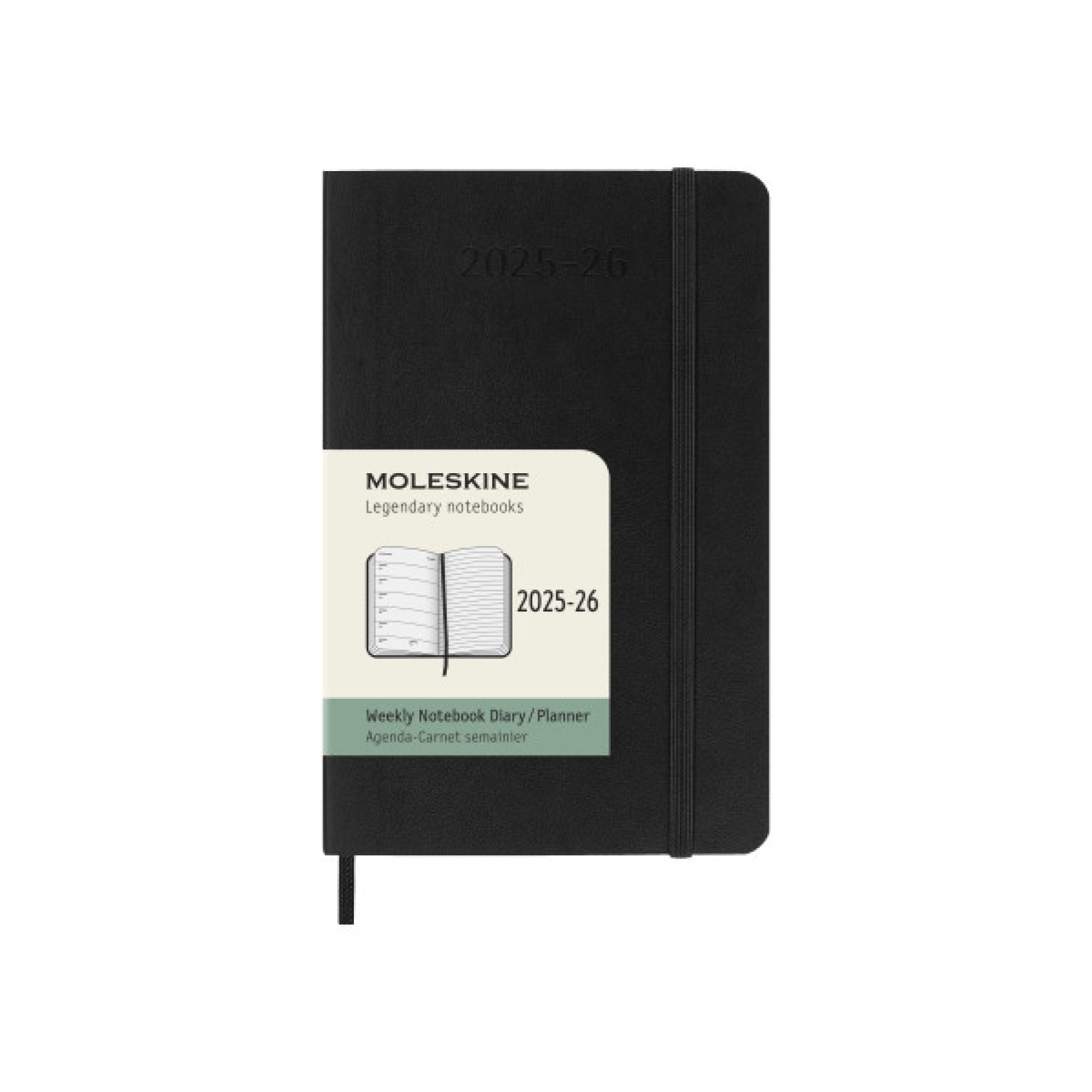 Moleskine Agenda 2025-2026 · Semanal 18 meses · 9x14 cm · Tapa blanda · Negra