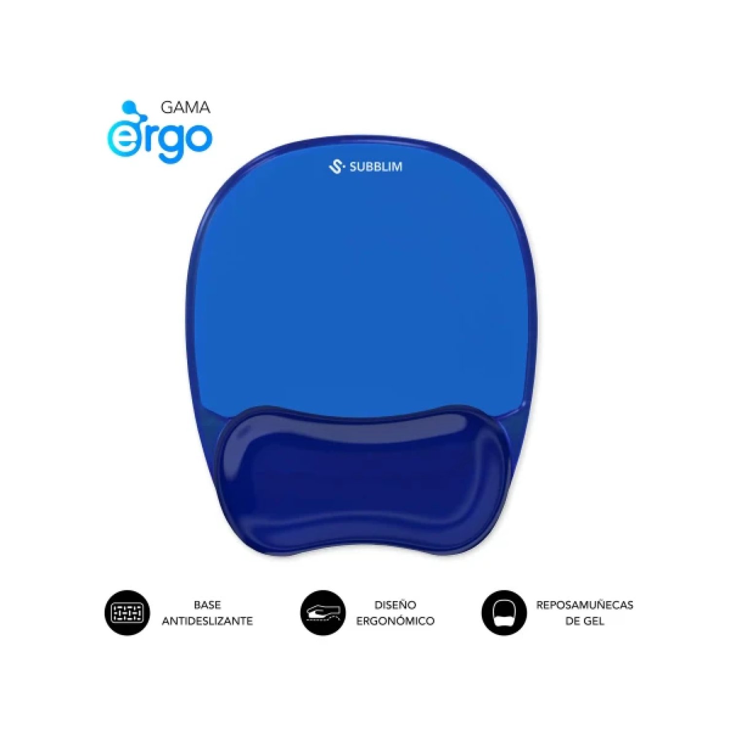 Subblim Ergo Crystal Flex · Alfombrilla Gaming · Gel Ergonómico