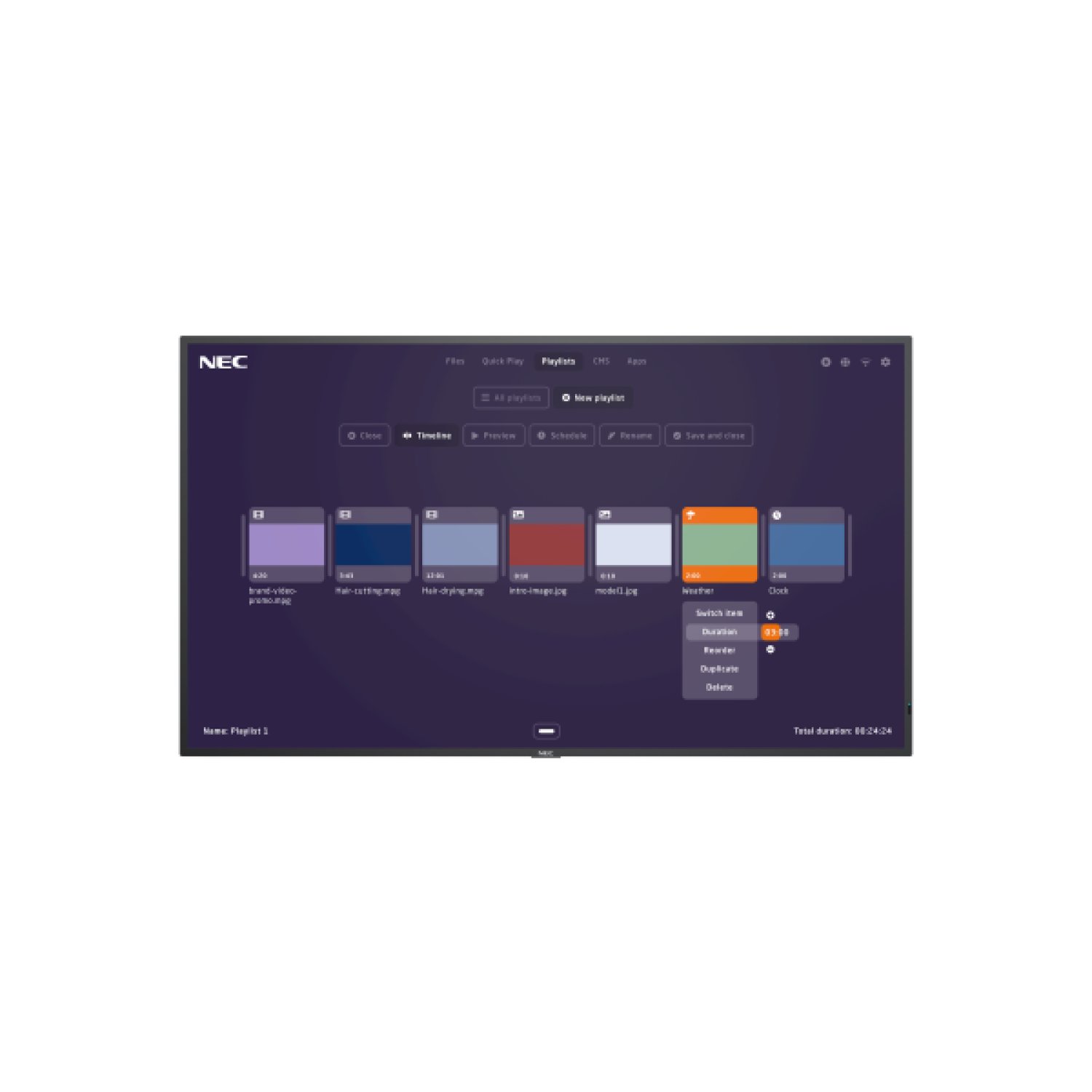 Sharp MultiSync M491-MPi4 · 49" · 4K Ultra HD · 500 cd/m² · 24/7 · Procesador incorporado
