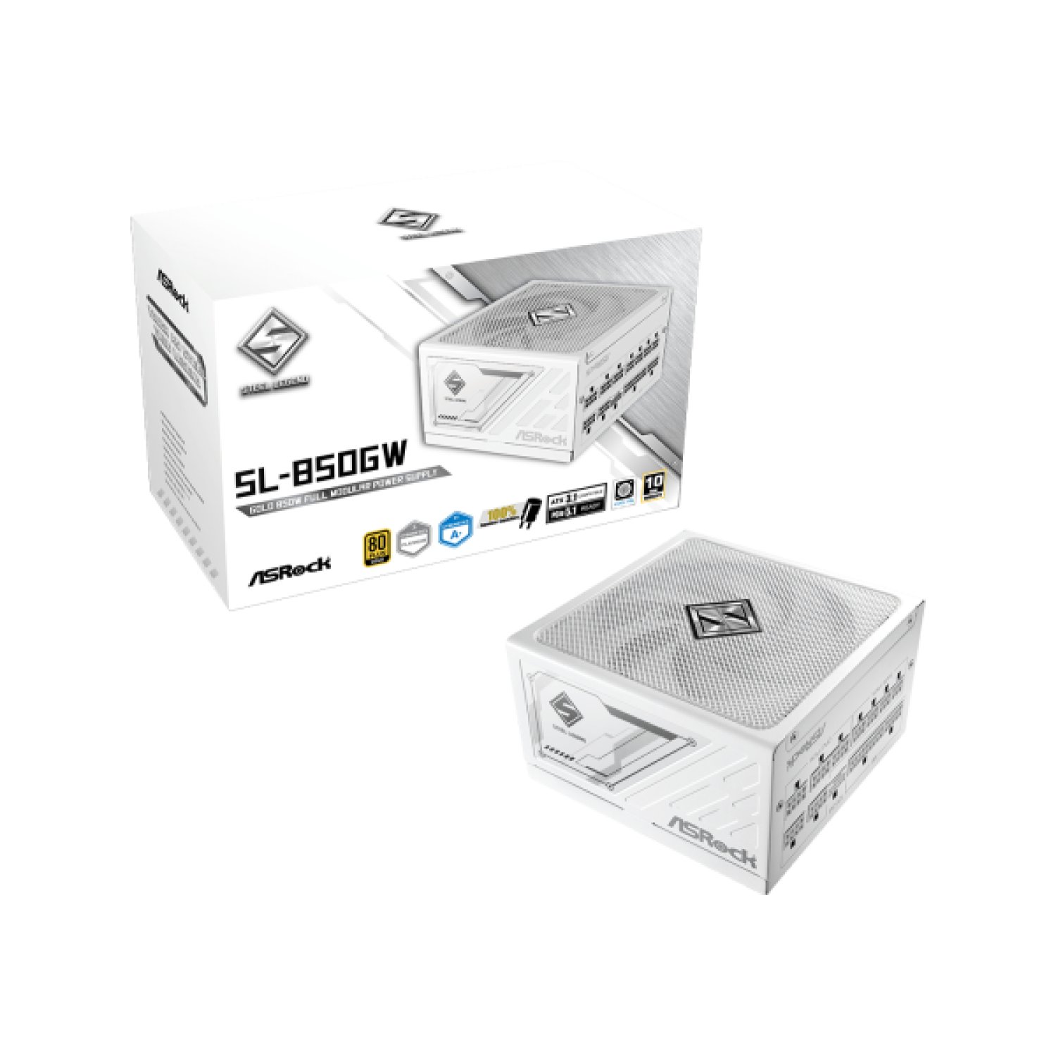 Asrock SL-850GW Steel Legend · Fuente 850W · 20+4 pin ATX · Blanco