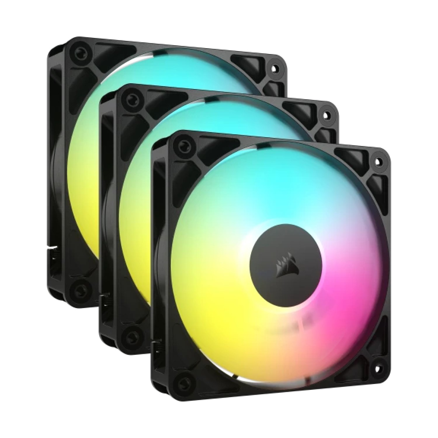 Corsair RS120 ARGB · Ventilador 120mm · Negro · Pack 3 unidades