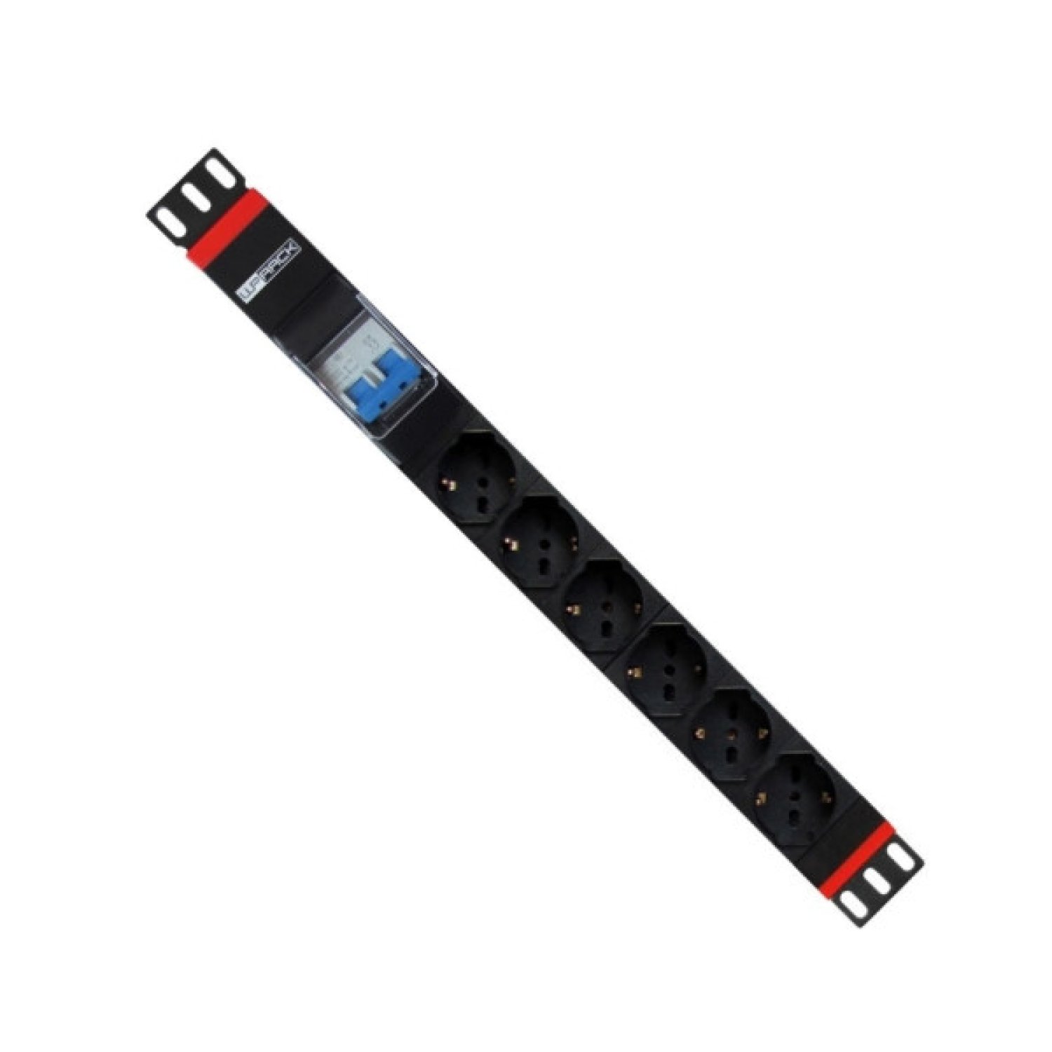WP PDU · 6 Salidas AC · 1U Rack · Negro y Rojo